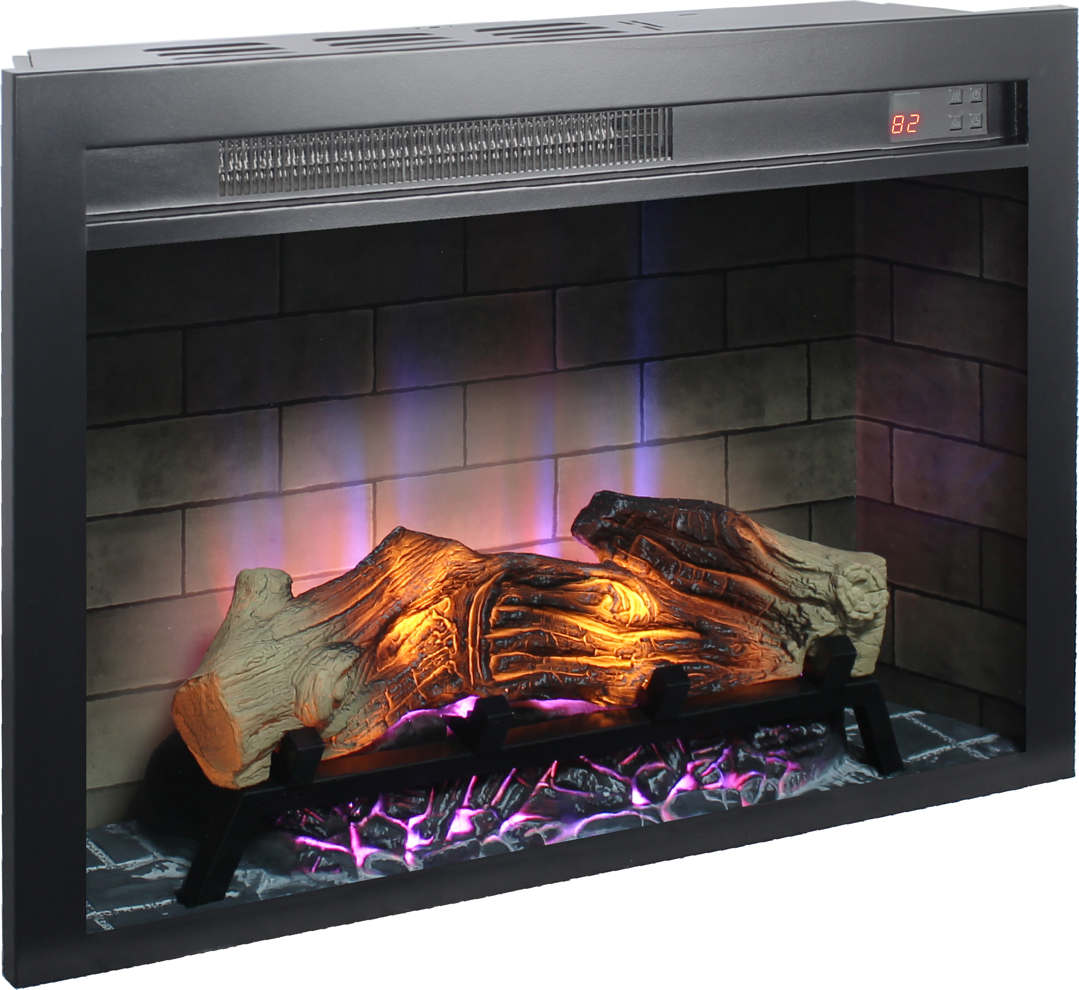 28 Inch  Electric Fireplace Insert, Multicolored Flames