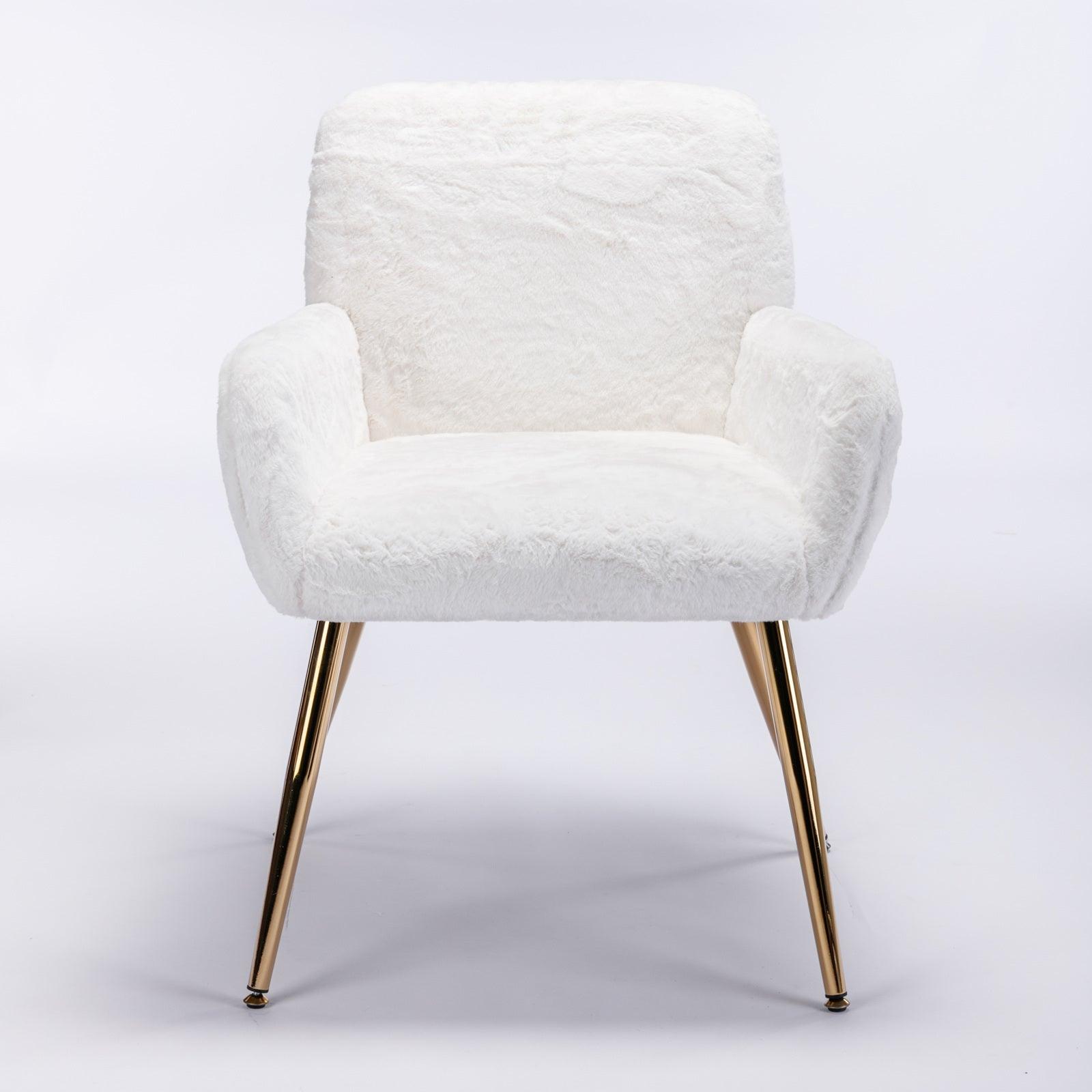 🆓🚛 Vittaly Faux Fur Chair (Set Of 2) - White