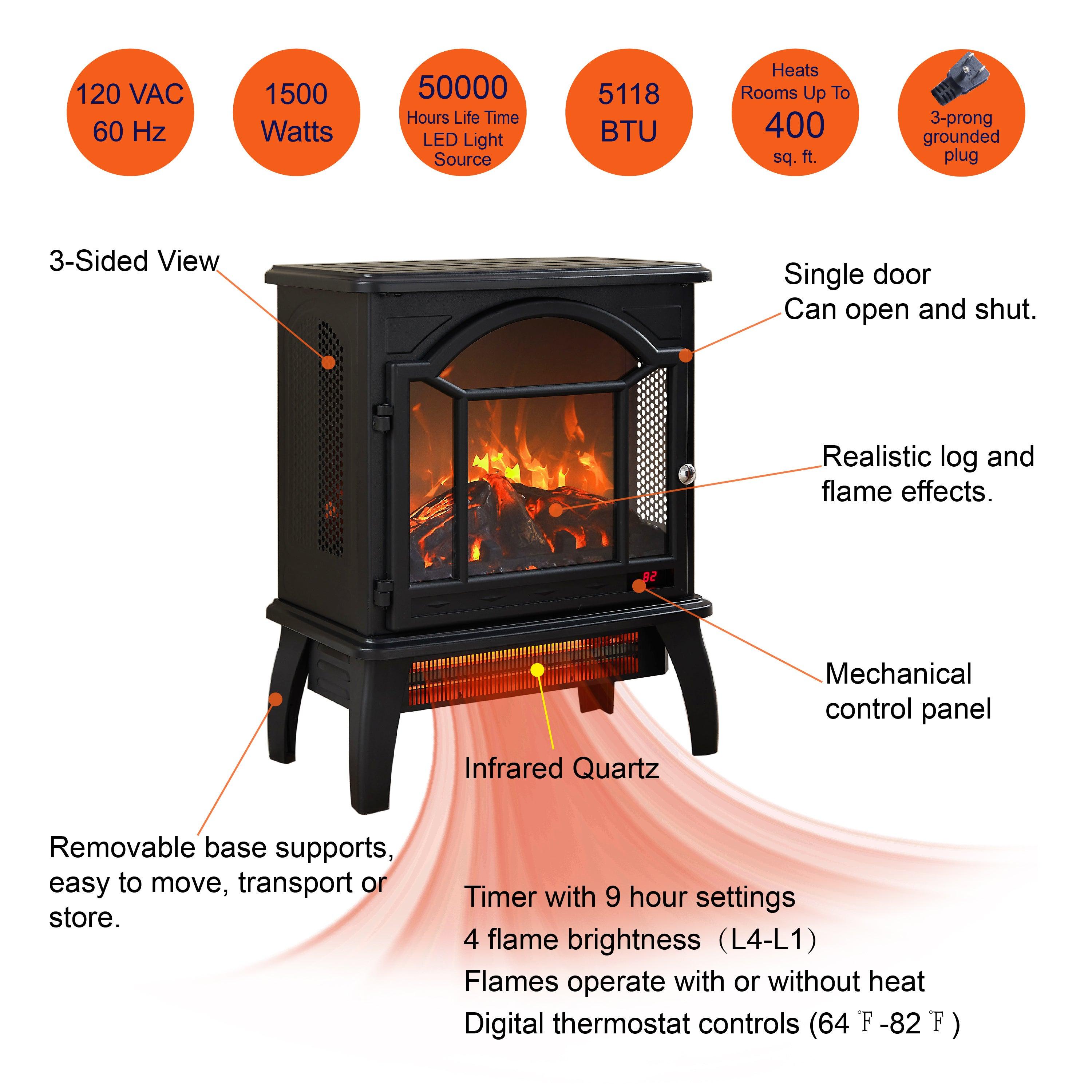 🆓🚛 18" 3D Infrared Electric Stove With Remote Control