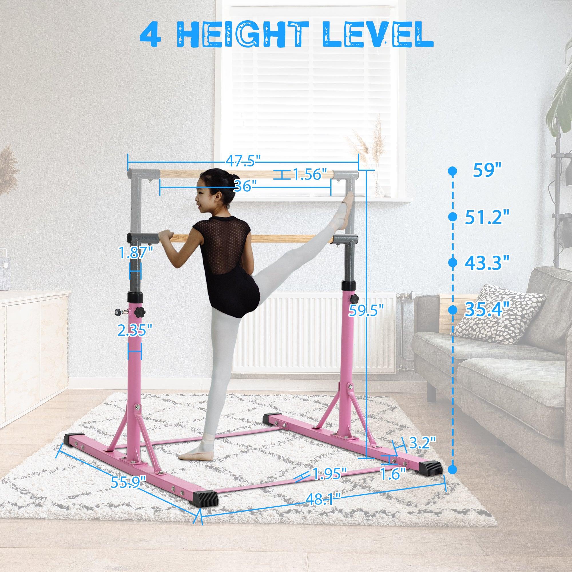 Gymnastic Bar Set Gymnastics Horizontal Bar Gymnastics Kip Bar for Kids Home Use Pink