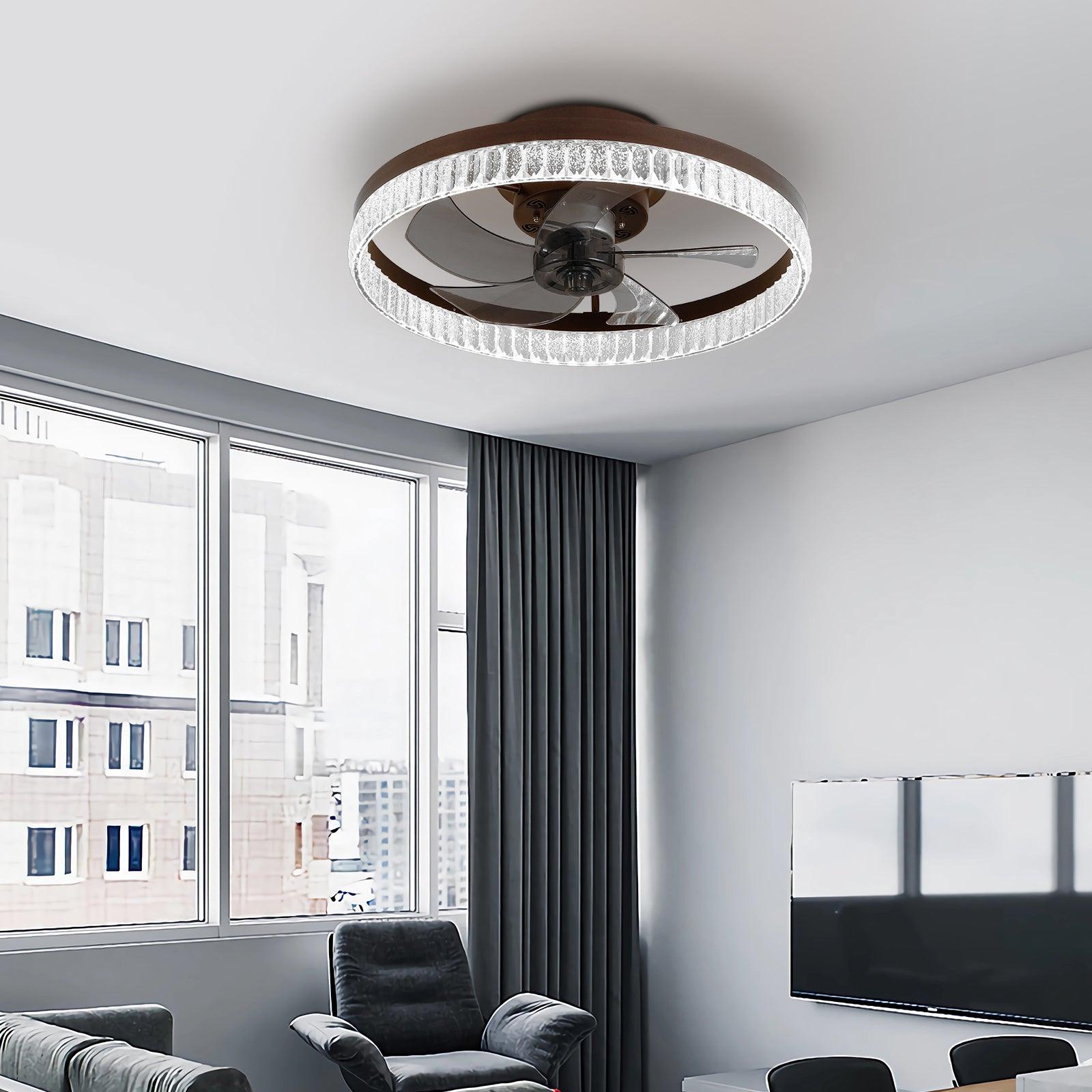 🆓🚛 Ceiling Fans With Lights, Minimalist Ring Led Chandelier Fan With Remote Control Modern Ceiling Lamp for Bedroom Nursery Living Room