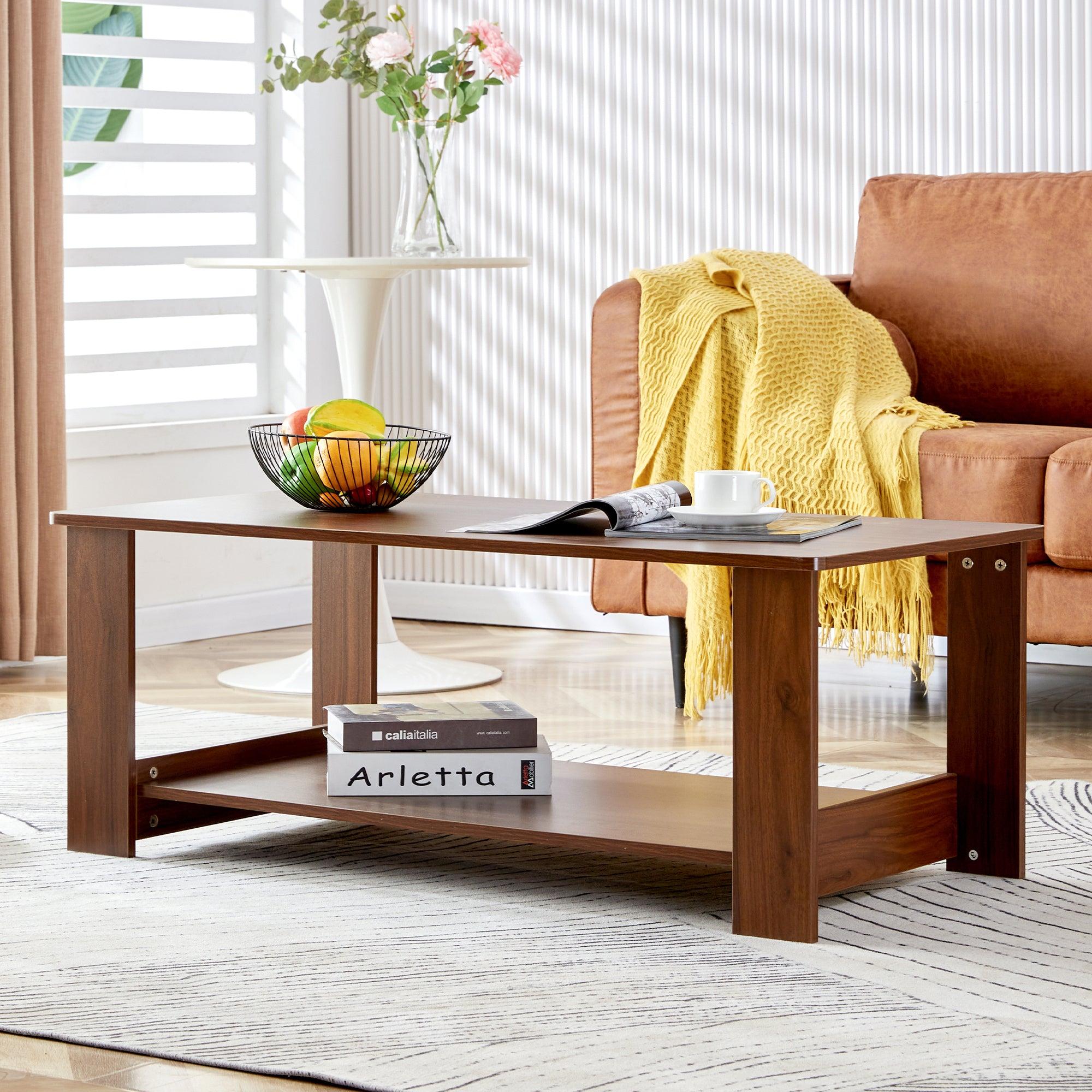 🆓🚛 Modern & Practical Walnut Textured Coffee Table