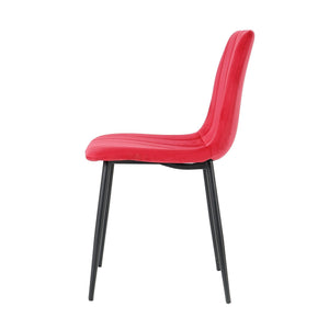 GIKILI Modern Dining Kitchen Chairs with Black Coated Metal Legs (set of 4), Red