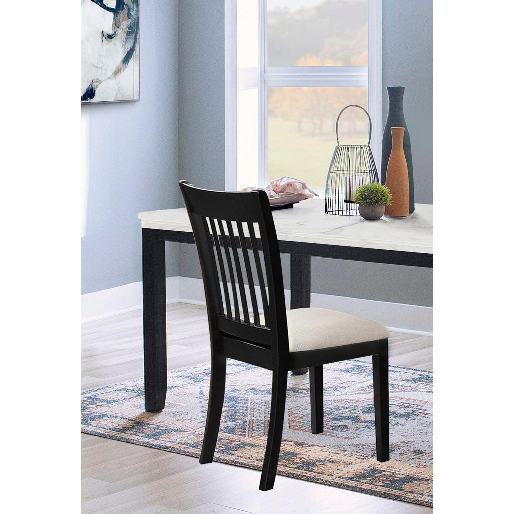 🆓🚛 Upholstered Seating Comfortable Black Dining Chairs Set Of 2 for Farmhouse, Kitchen