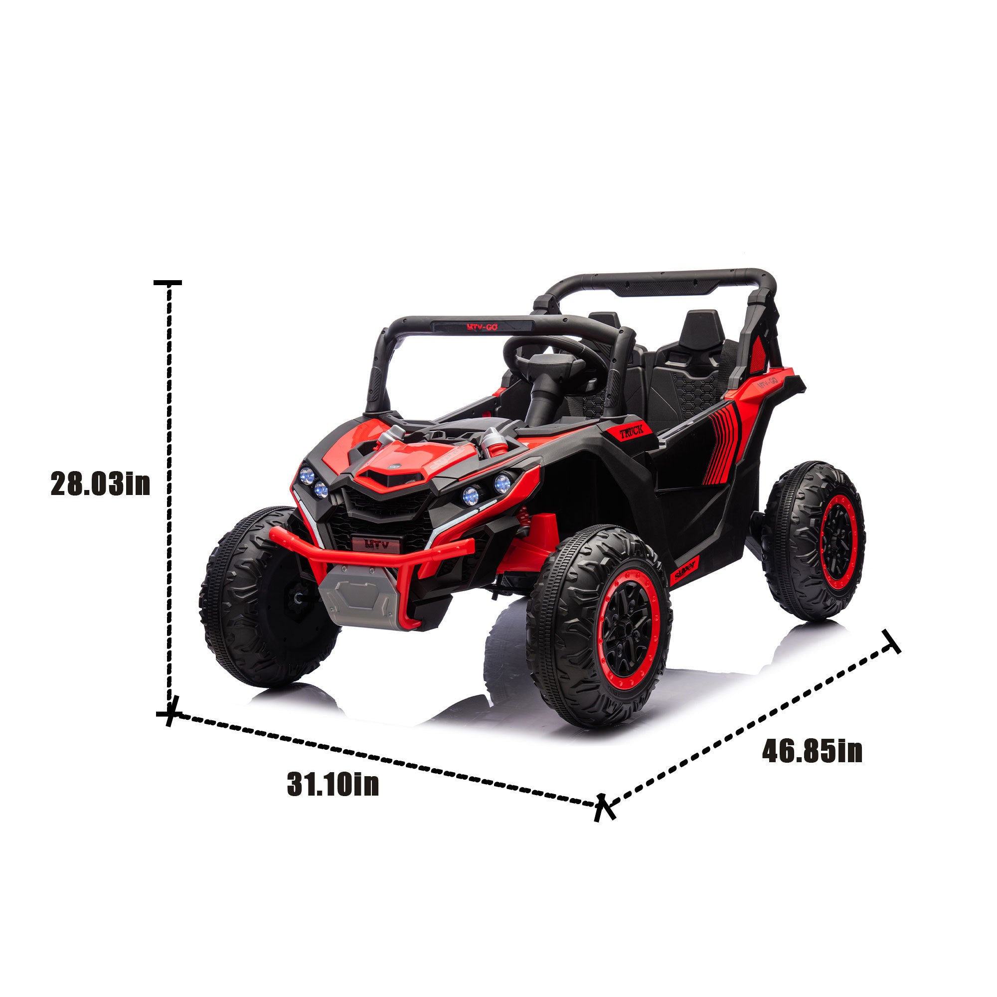 🆓🚛 24V Two-Seater Kids Ride On Utv W/Parents Remote Control, Four-Wheel Suspension, Slow Start, Large Wheel Design, Anti-Collision Bar, Storage Space, Music, Usb, Bluetooth, Volume Control, Led Lights for Kids 3+.