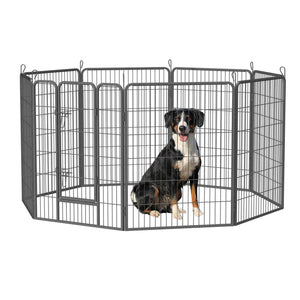 Heavy Duty Dog Pens Outdoor Dog Fence Dog Playpen For Large Dogs, 40" Dog Kennel Outdoor Pet Playpen With Doors 8 Panels Metal Exercise Pens Puppy Playpen Temporary Camping Fence For The Yard