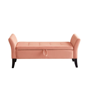 51.5" Bed Bench With Storage Pinlk Velvet