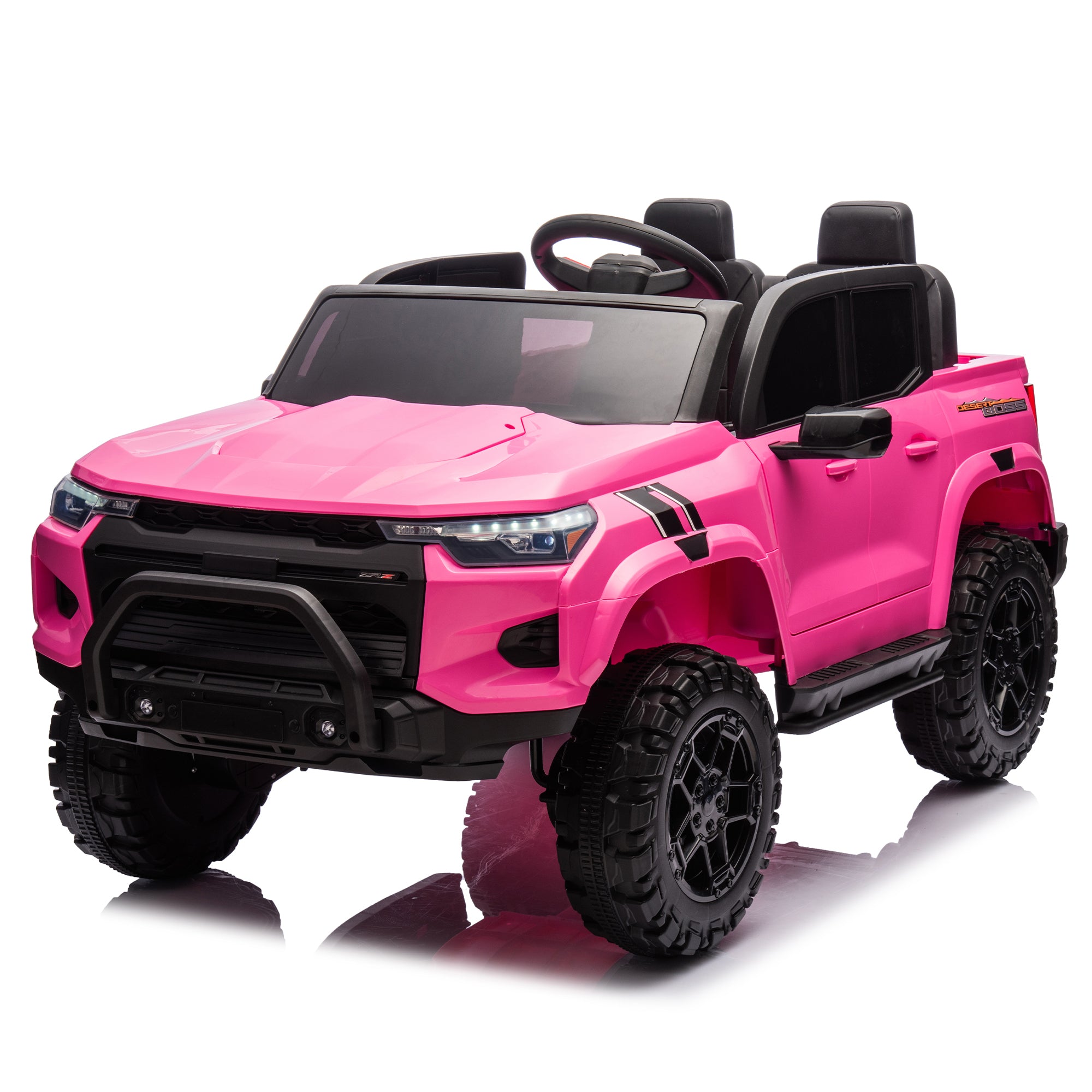 24V10A Two-Seater Kids Ride On Electric Pickup, Kids Ride On Toy W/Parents Remote Control, 4Wd 800W Motors, Two Safety Belts, High Gate Safety Design, Usb, Bluetooth, Speed 2.49-3.73Mph for Kids Aged 3+.