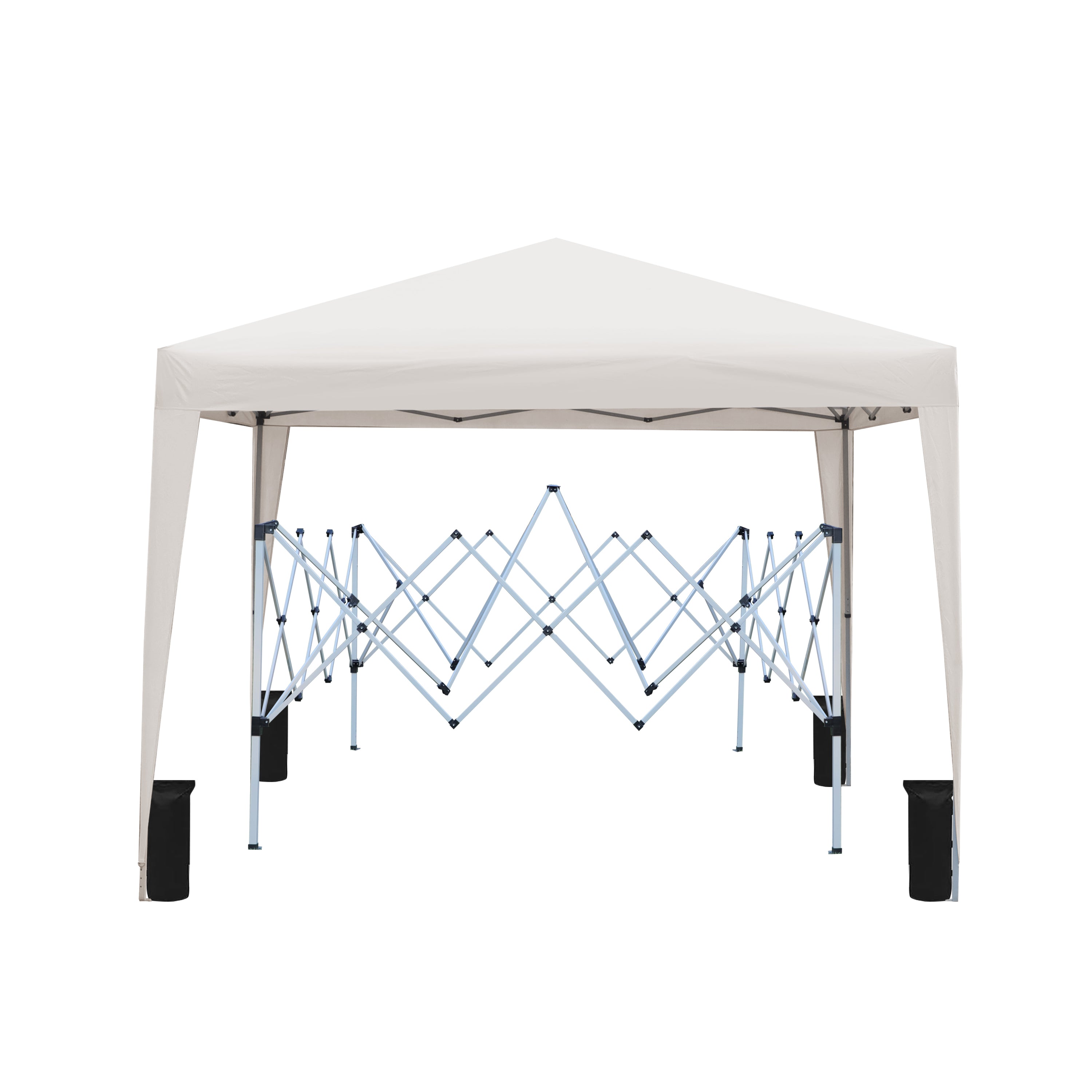 🆓🚛 Outdoor 10x 10Ft Pop Up Gazebo Canopy Tent with 4pcs Weight sand bag & Carry Bag, Beige