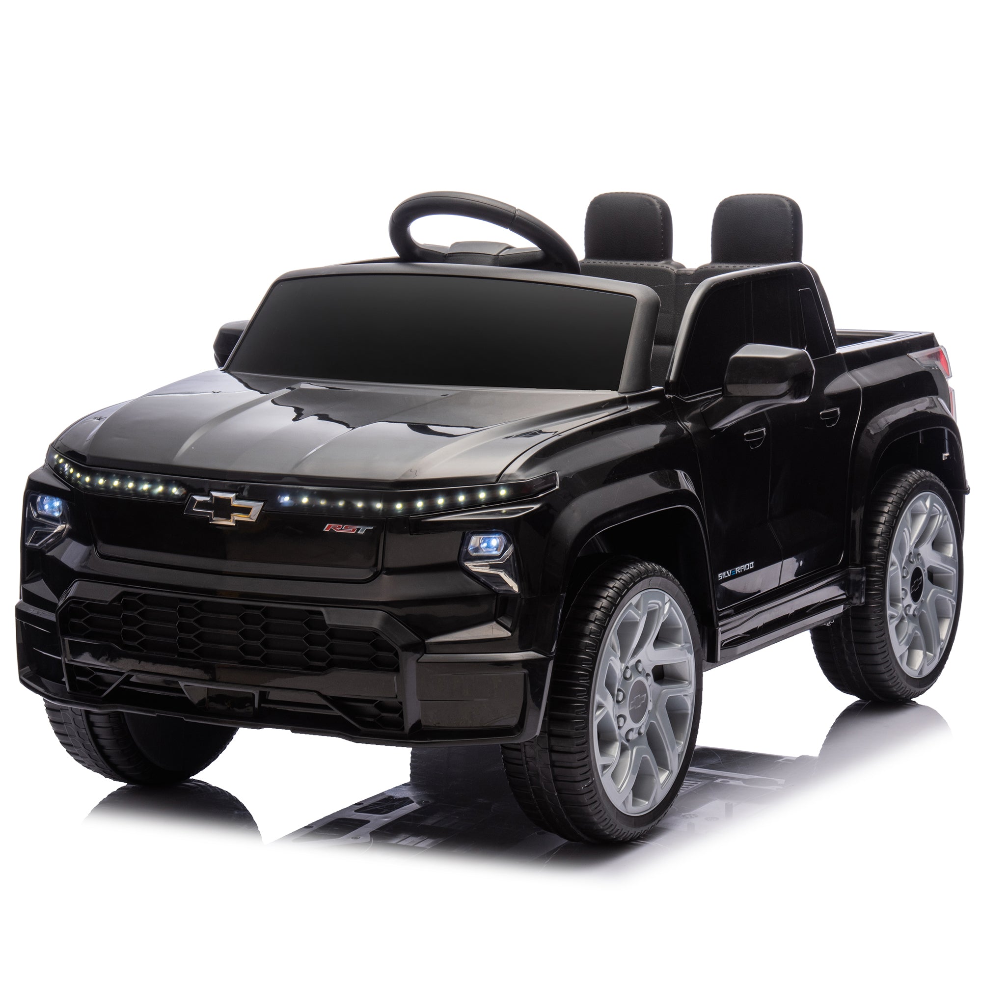 24V Kids Ride On Car W/Parents Control, Licensed Chevrolet Silverado, Four-Wheel Suspension, Led Lights, Bluetooth, Music, Usb, Mp3, Power Display, Speeds 2.49-3.73Mph for Kids Aged 2-5.