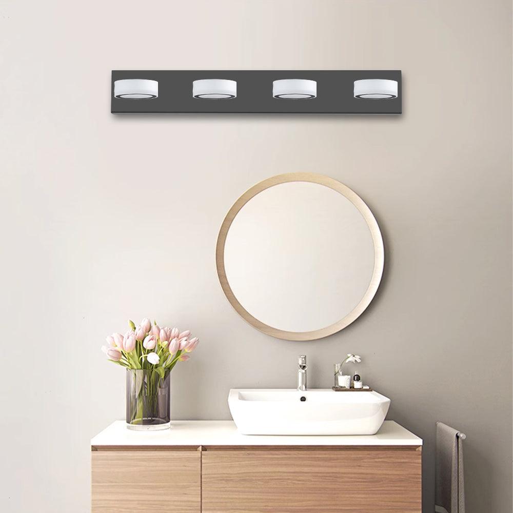 🆓🚛 Led Modern Black 4-Light Vanity Lights Fixtures Over Mirror Bath Wall Lighting