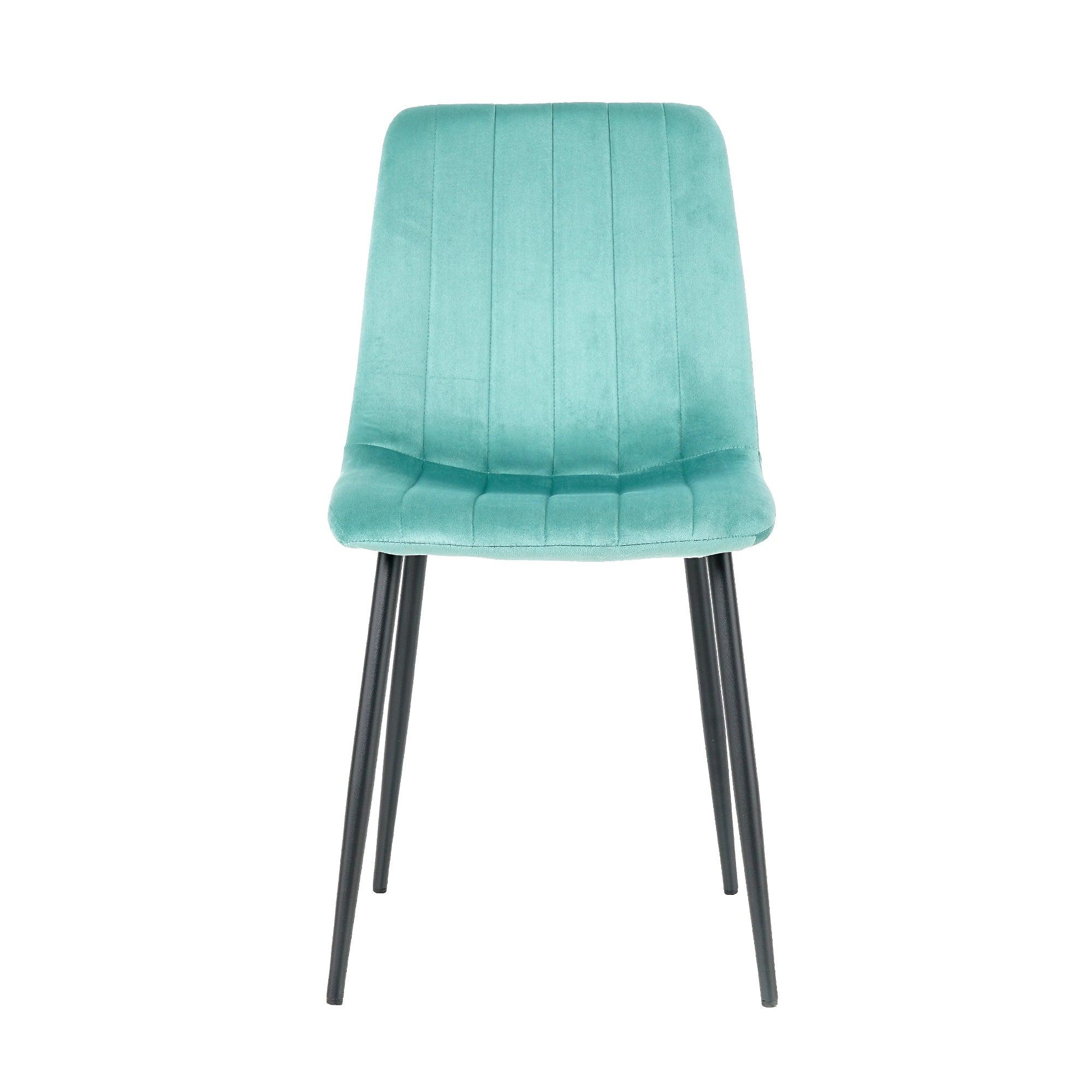 GIKILI Modern Dining Kitchen Chairs with Black Coated Metal Legs (set of 4), Teal