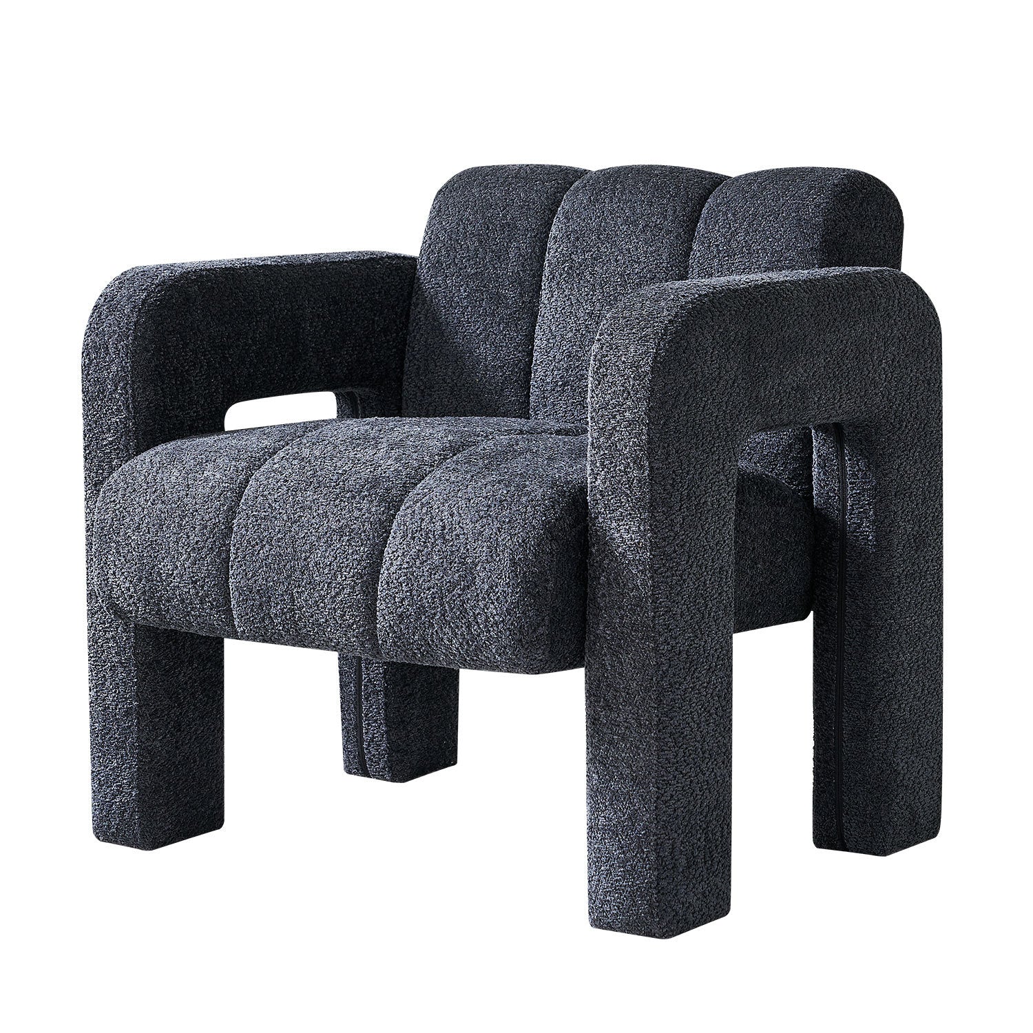 31.10" Wide Boucle Upholstered Accent Chair, Dark Gray