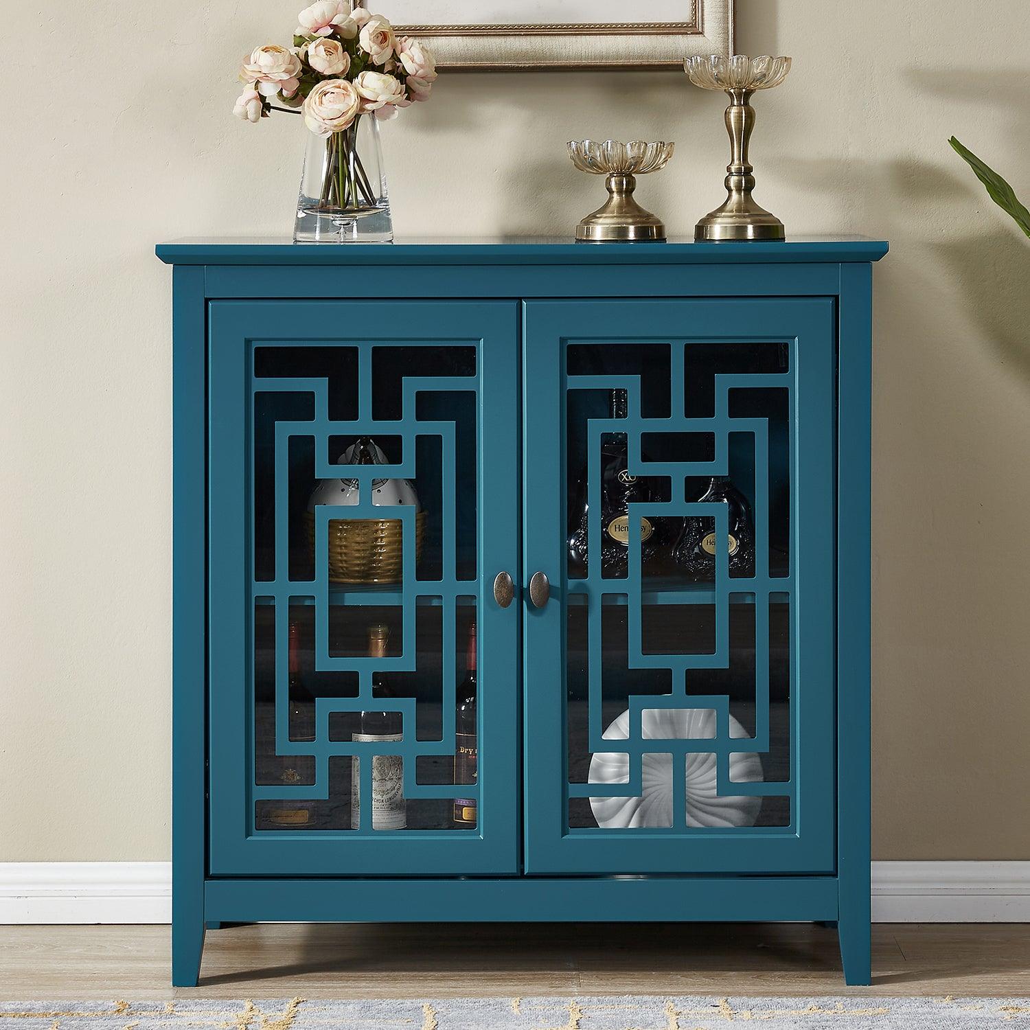 🆓🚛 Storage Cabinet, Buffet Sideboard, Teal Blue