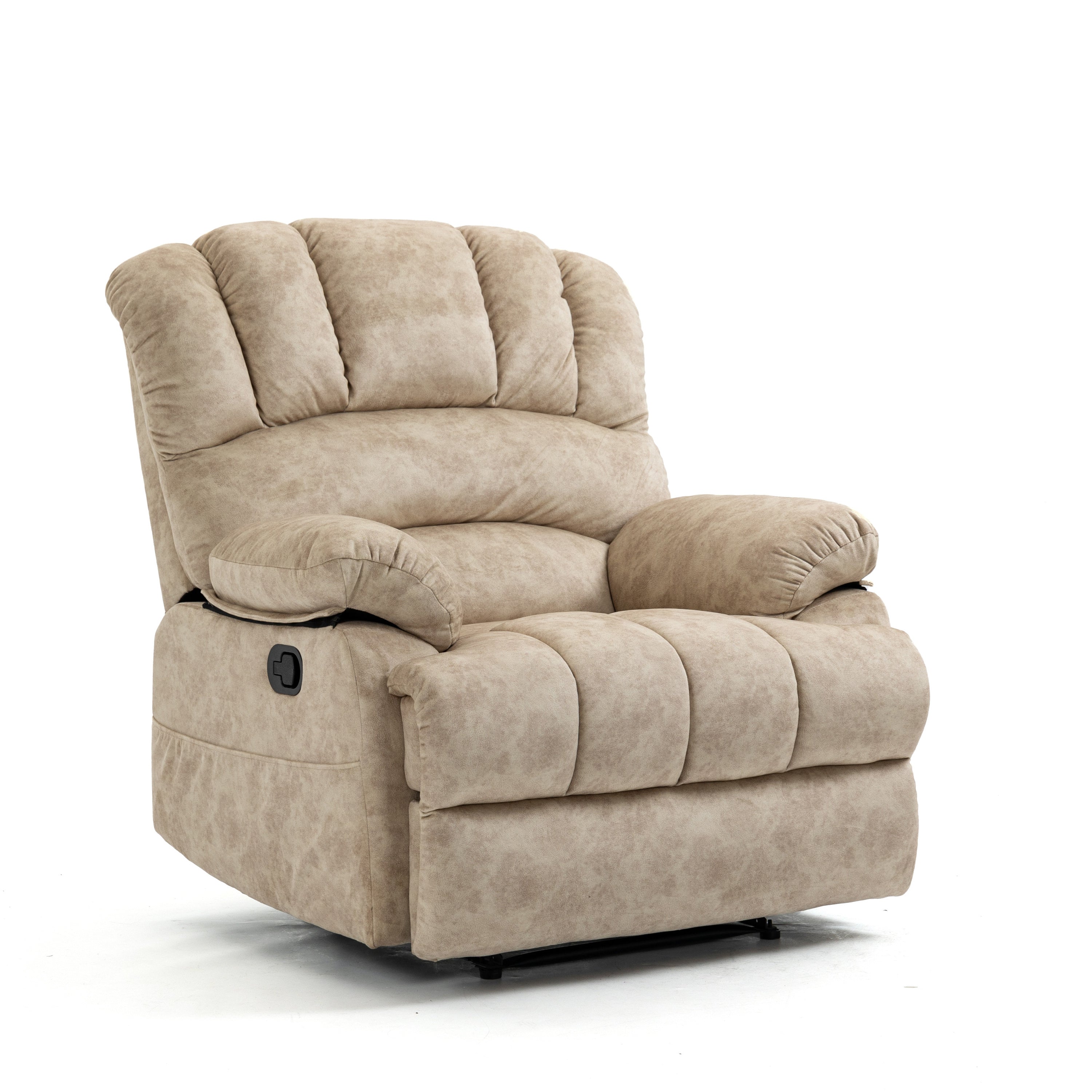 🆓🚛 Large Manual Recliner Chair In Fabric for Living Room, Beige