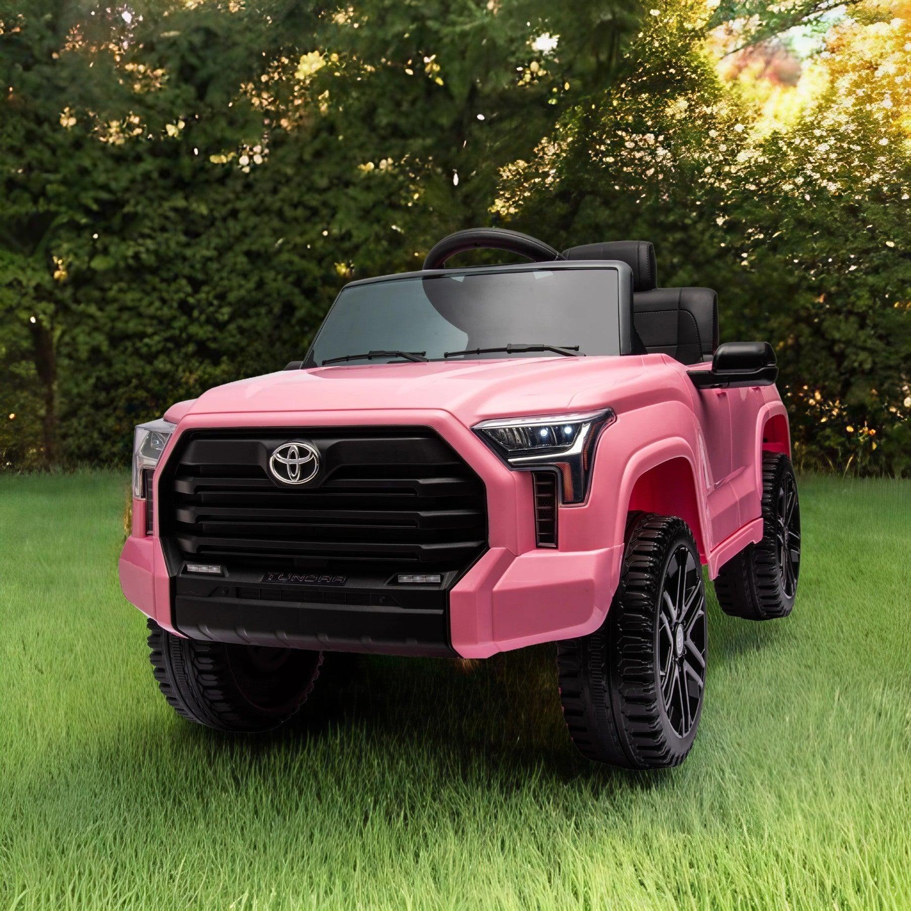 🆓🚛 Officially Licensed Toyota Tundra Pickup, Electric Pickup Car Ride On for Kid, 12V Electric Ride On Toy, 2.4G W/Parents Remote Control, Electric Car for Kids, Three Speed Adjustable, Power Display