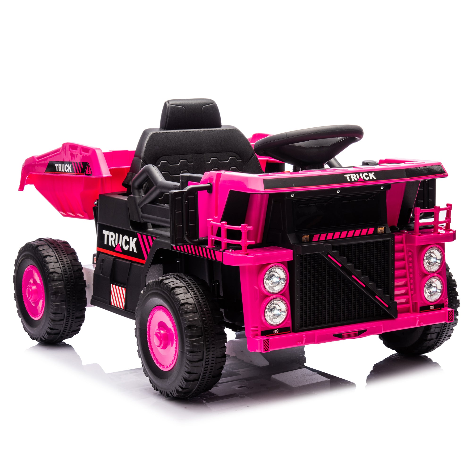 12V Kids Ride On Dump Truck W/Parents Control, 2Wd, Rear-Wheel Suspension, Electric Dump Bed and Extra Shovel, Multimedia Function With Bluetooh and Music, Volume&Speed Adjustment, Led Light for Kids 3-5.