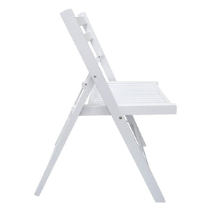 Furniture Slatted Wood Folding Special Event Chair - White, Set Of 4, FOLDING CHAIR, FOLDABLE STYLE