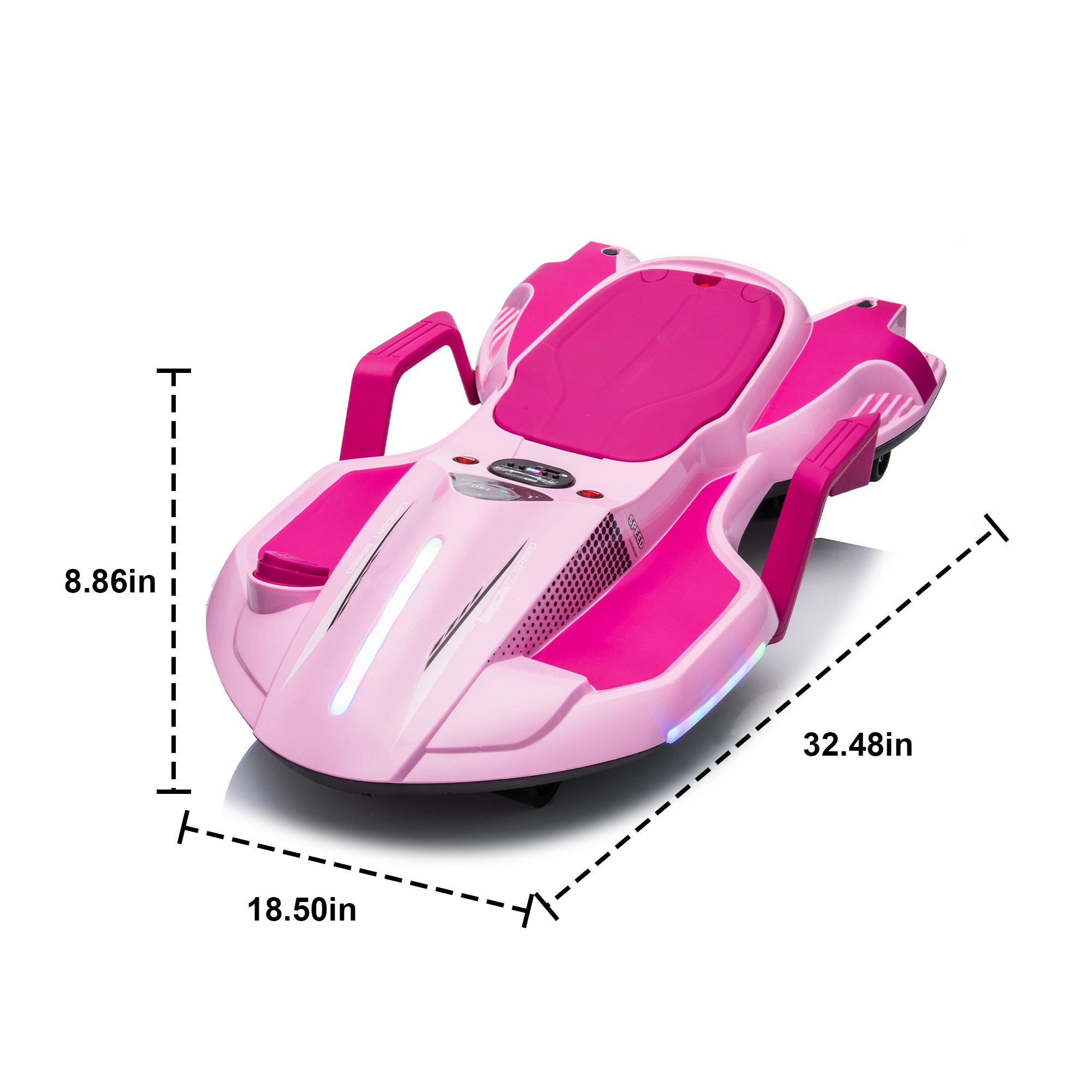 🆓🚛 24V Kids Ride On Electric Scooter W/ Helmet Knee Pads, Spray Function, 200W Motor, 5.59-6.84MPH, Gravity Steering, Bluetooth, Use for 1-2 Hours, Age 6+, Pink