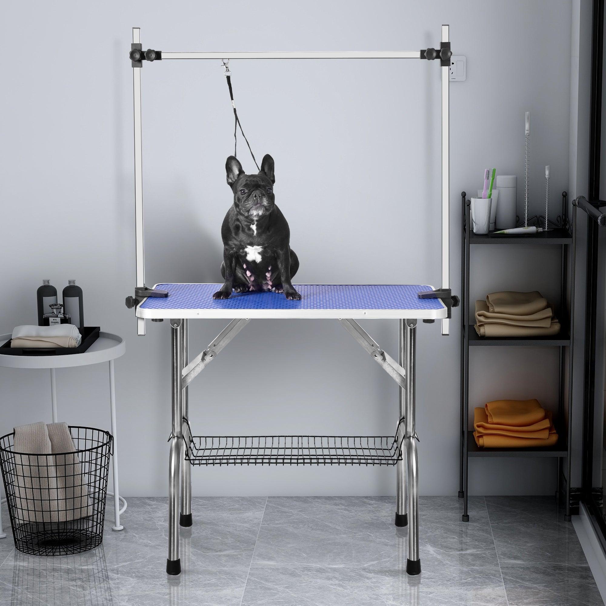 36" Folding Dog Pet Grooming Table Heavy Duty Stainless Steel Pet Dog Cat Grooming Table