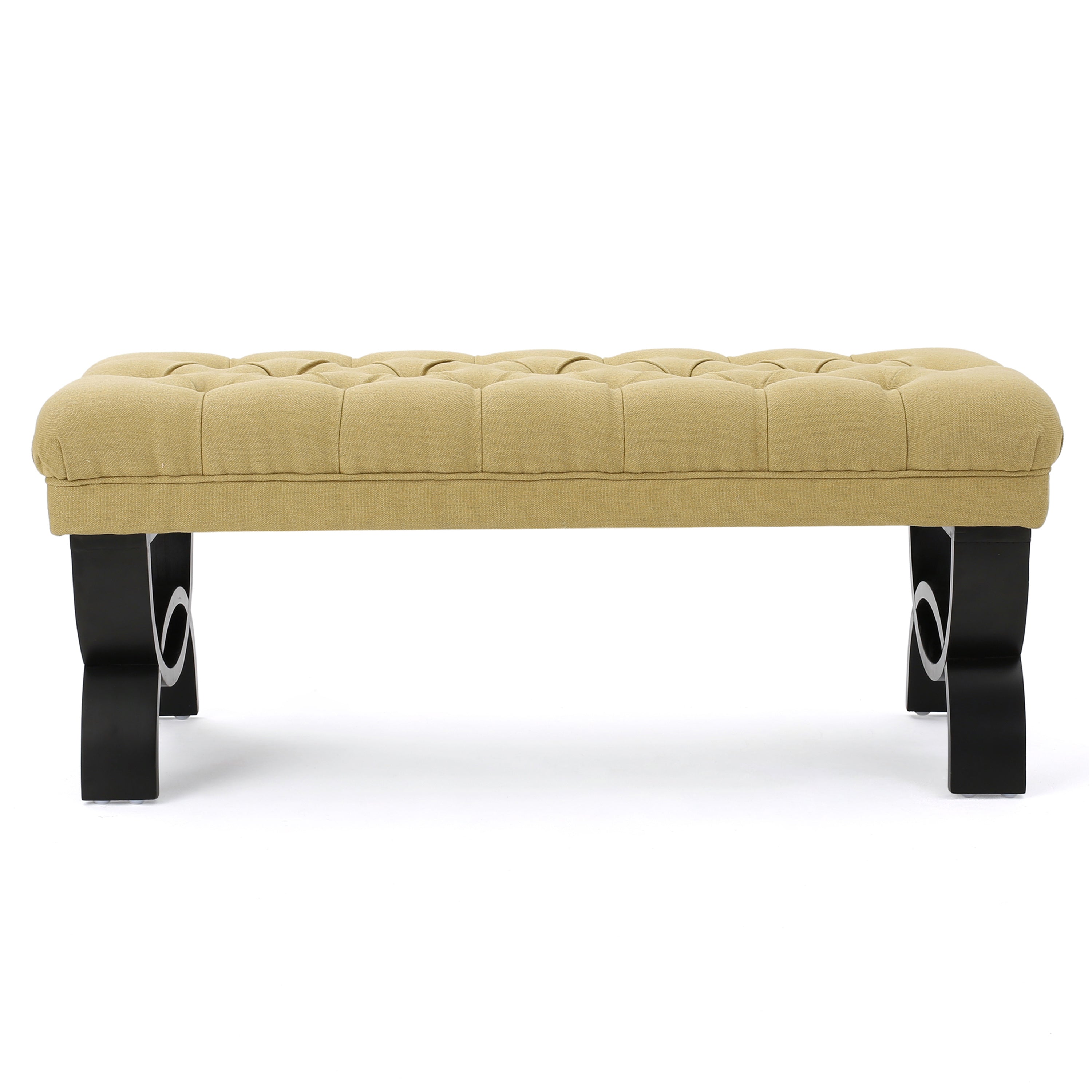 41" Hilton Sleek Ottoman Bench, Yellow