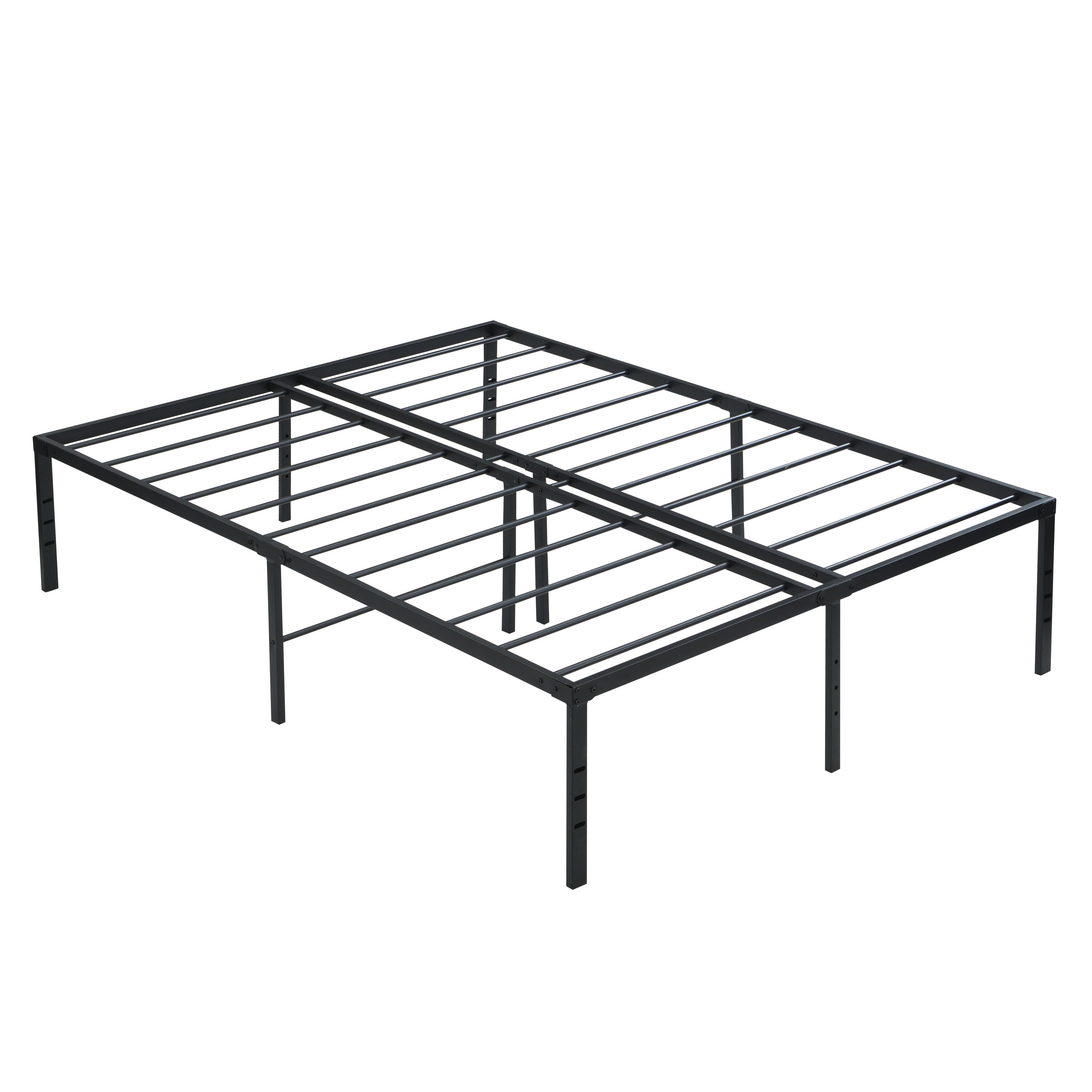 Heavy Duty Metal Bed Frame with Quick Assembly, Black, Supports Up to 1000 lbs, Ideal for Bedroom or Dormitory