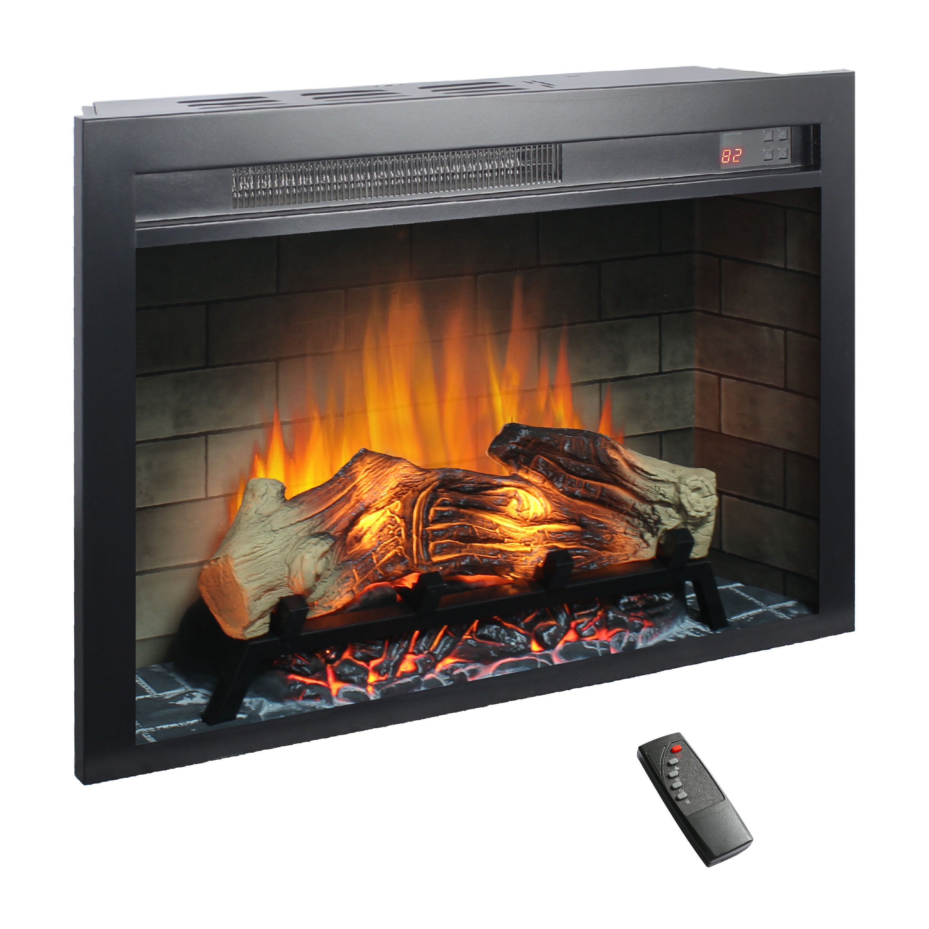 28 Inch  Electric Fireplace Insert, Multicolored Flames