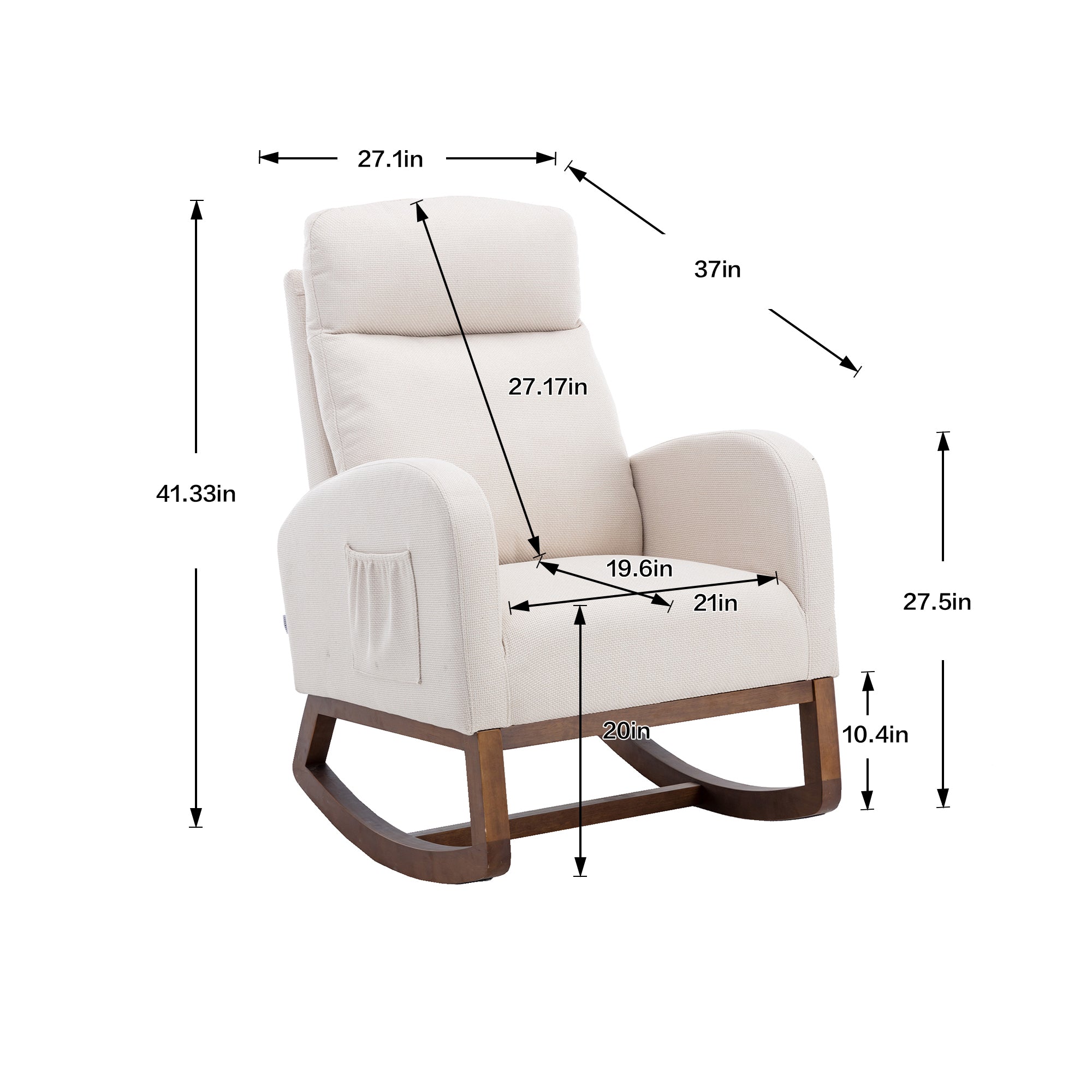 🆓🚛 Living Room Comfortable Rocking Chair Living Room Chair, Beige