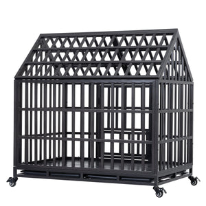 Heavy Duty Dog Cage  Pet Crate With Roof