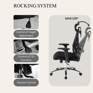 Ergonomic Office Desk Chair, Mesh High Back Computer Chair with Adjustable 3D Headrest & Lumbar Support & Flip-Up Arms Executive/Home/Study/Work Office Desk Chairs with Wheels