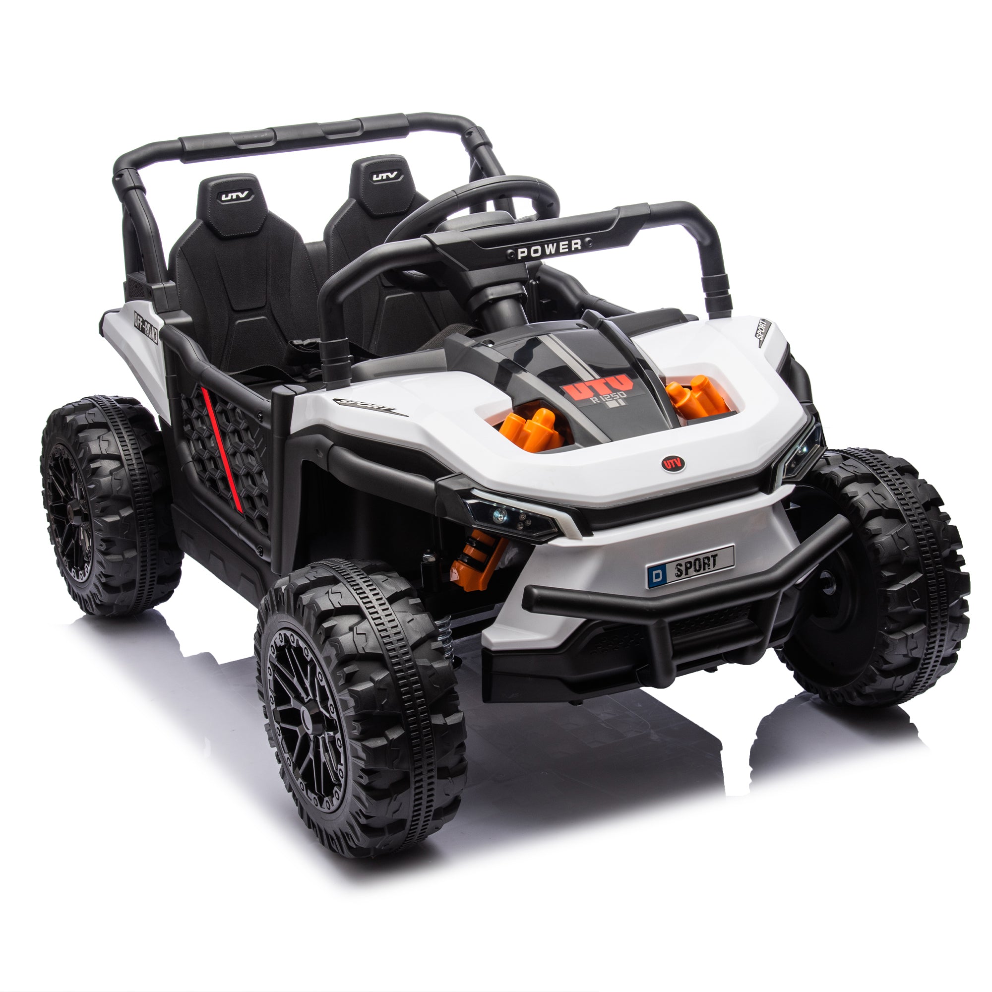 🆓🚛 24V Kids Ride On Utv, Electric Toy for Kids W/Parents Remote Control, Four Wheel Suspension, Low Start, Adjustable Speed, Multimedia Player, Early Education, Bluetooth, Rear Storage Space for Kids Aged 3+.