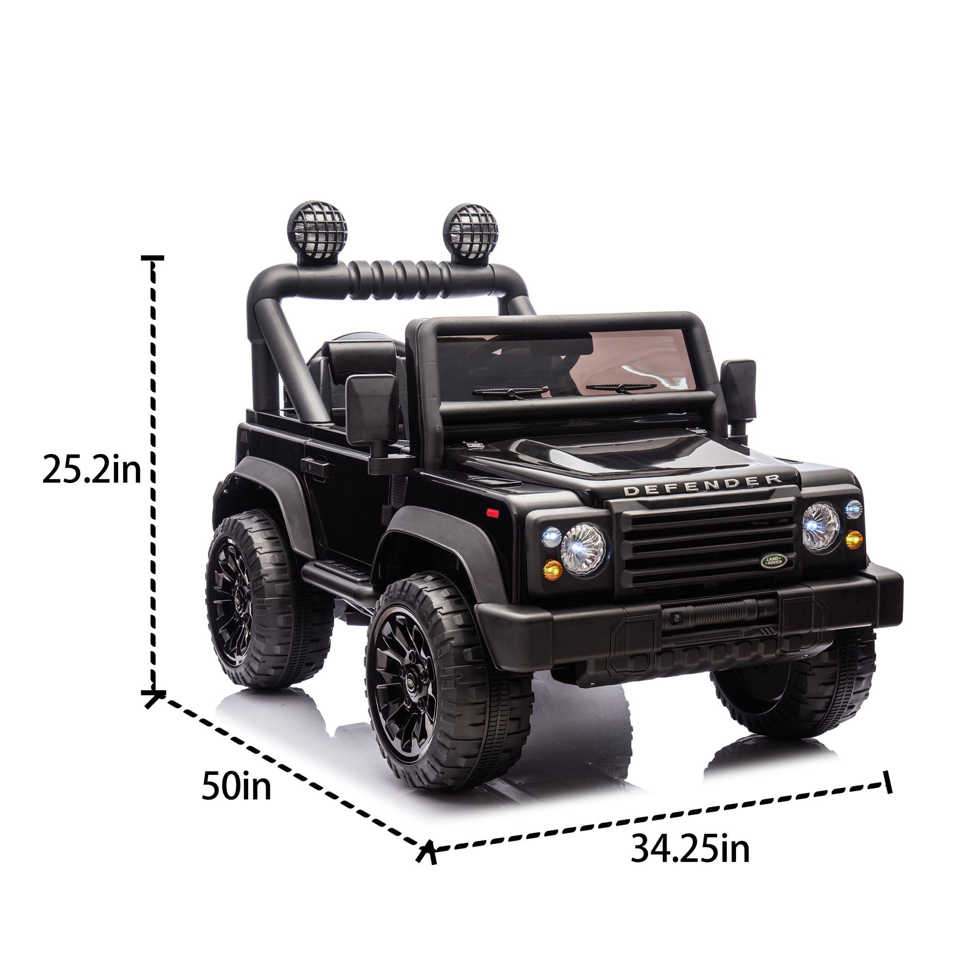 Licensed 2015 Land Rover Defender 90, 24V Kids Ride On Xxl Car W/Parents Control, 2Wd, Four-Wheel Suspension, Bluetooth, Mp3, Music, Power Display, Led Lights, Speeds 1.86-3.11Mph for Kids 3-7.