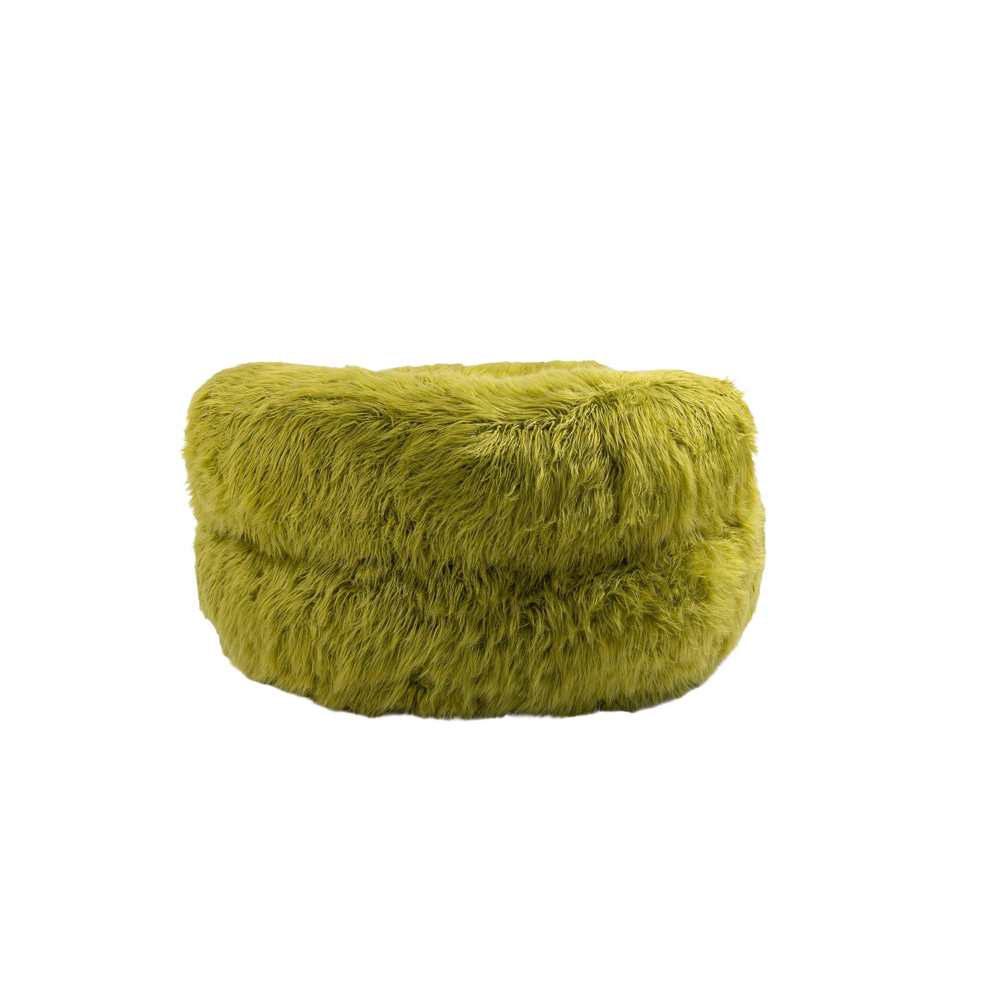 Gramanda 2-In-1 Bean Bag Chair Faux Fur Lazy Sofa & Ottoman Footstool For Adults And Kids - Olive