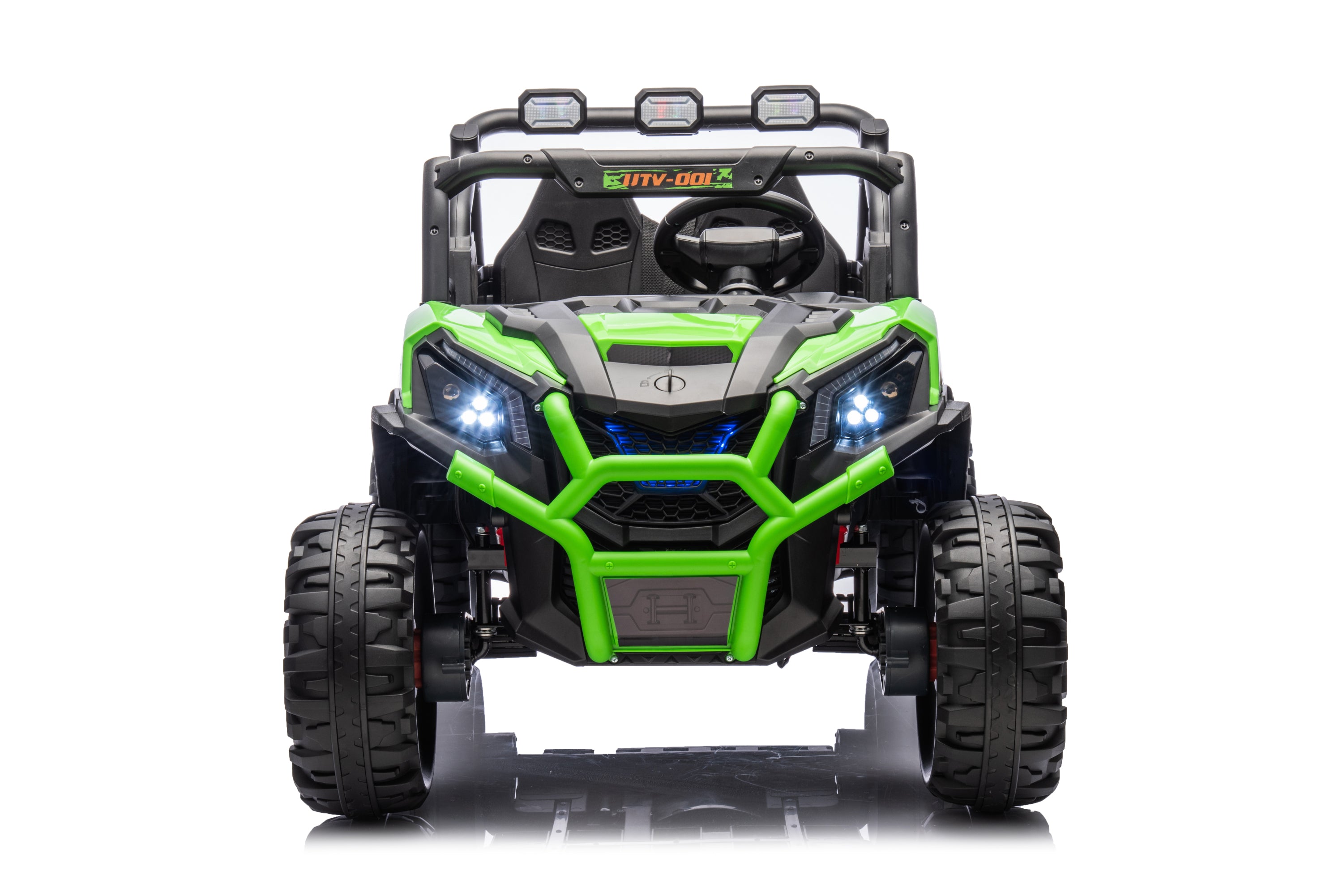 24V Ride On Toys 4Wd Ride On Cars With Remote Control, 2 Xl Seater Electric Car for Kids, Power Car Wheels, Utv 4*200W Motor, Bluetooth, Music, Lights, 3 Speeds, Green