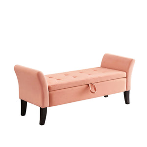 51.5" Bed Bench With Storage Pinlk Velvet