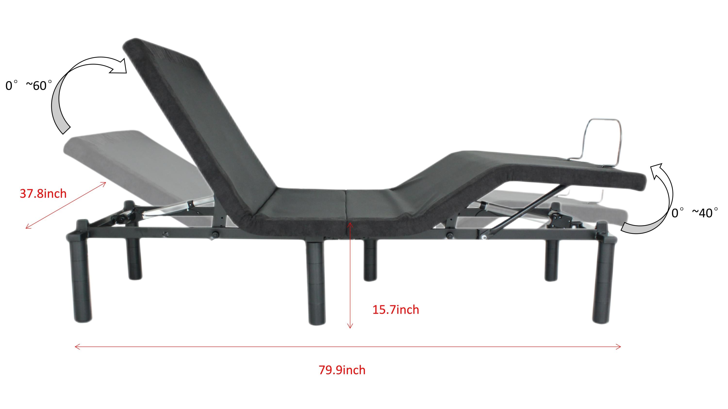 Adjustable Bed Base Electric Bed Frame With Remote Control Folding Design, Twin Xl