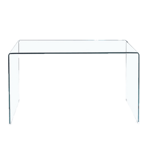 Glass Console Table, Transparent Tempered  Glass Console Table With Rounded Edges Desks, Sofa Table