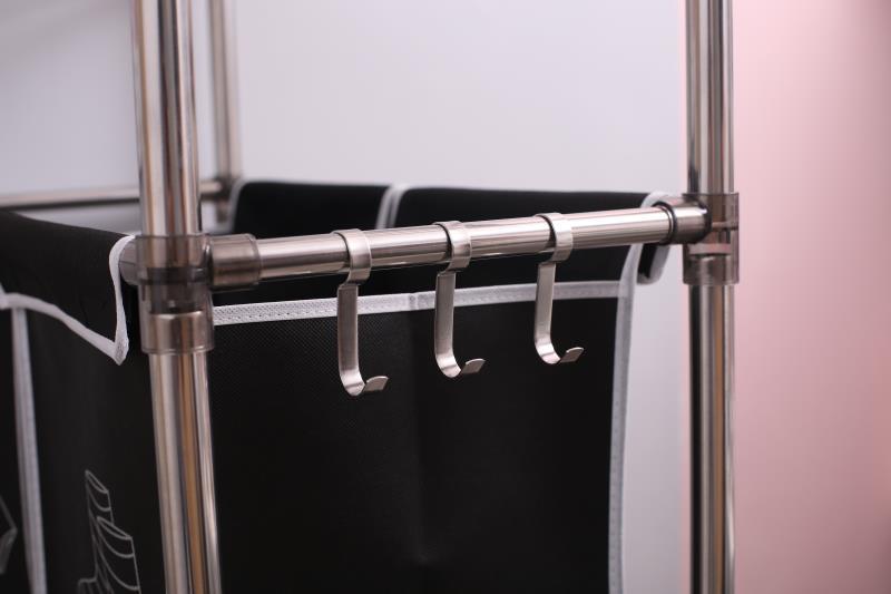 Laundry Hamper 3 Tier Laundry Sorter With 4 Removable Bags for Organizing Clothes, Laundry, Lights, Darks, Three Hooks