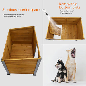 Dog House Outdoor & Indoor  Wooden Dog Kennel For Winter With Raised Feet Weatherproof For Large Dogs