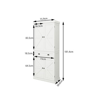 Four-door, one-drawer cabinets, Metric hinge full cover door panel-White