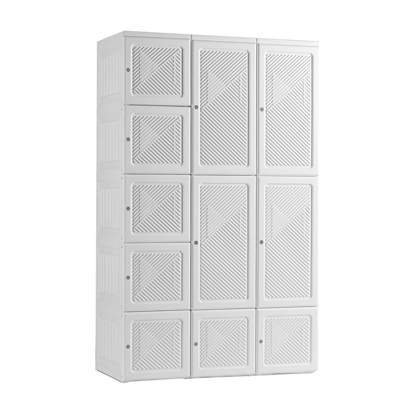 🆓🚛 Portable Wardrobe Closet Storage Organizer, White Closet & White Doors