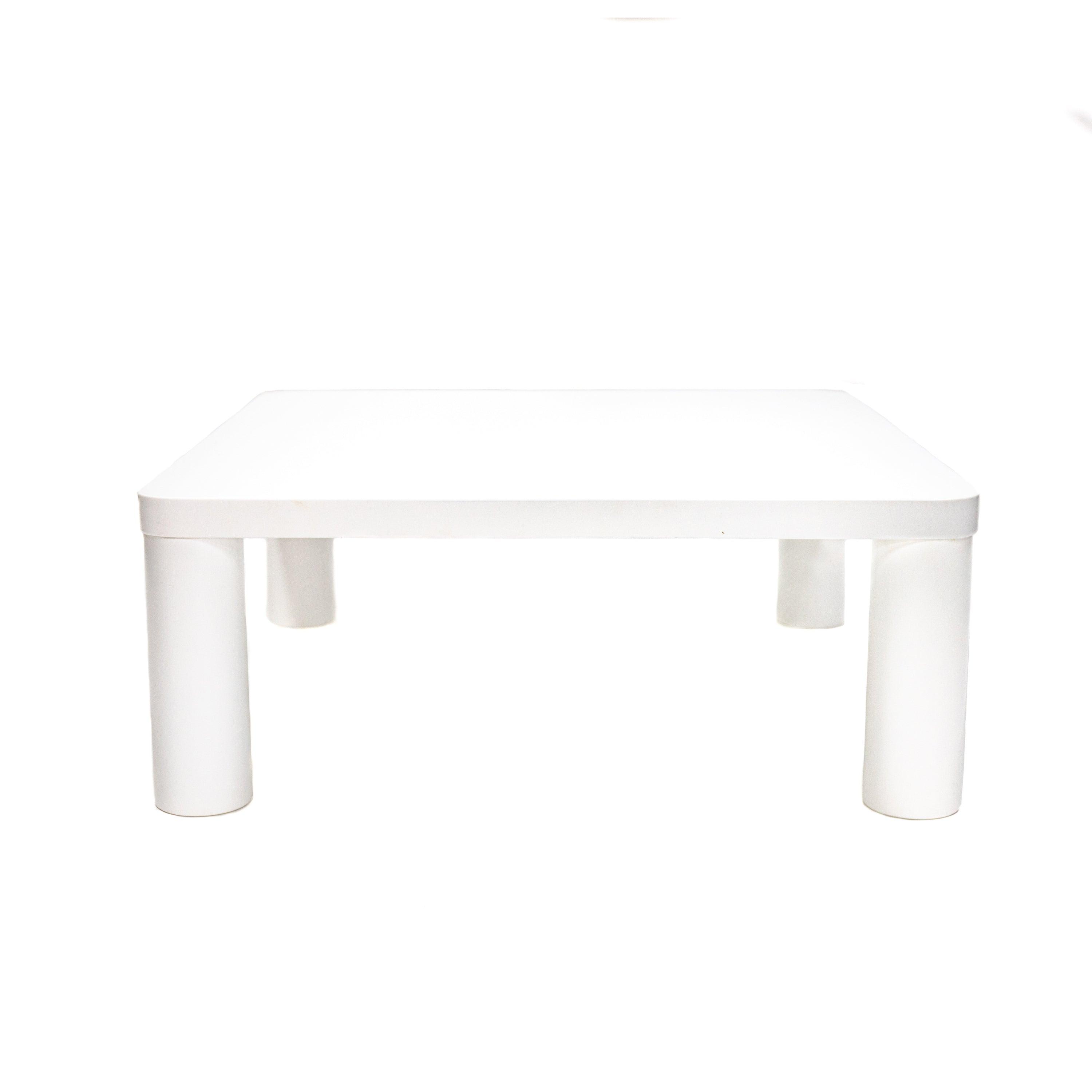 Cream White Coffe Table, 33.5" Modern Minimalist Square Coffee Tables for Living Room Home Office, Tatami Floor Tables