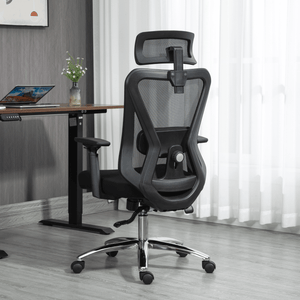 Ergonomic Office Desk Chair, Mesh High Back Computer Chair with Adjustable 3D Headrest & Lumbar Support & Flip-Up Arms Executive/Home/Study/Work Office Desk Chairs with Wheels