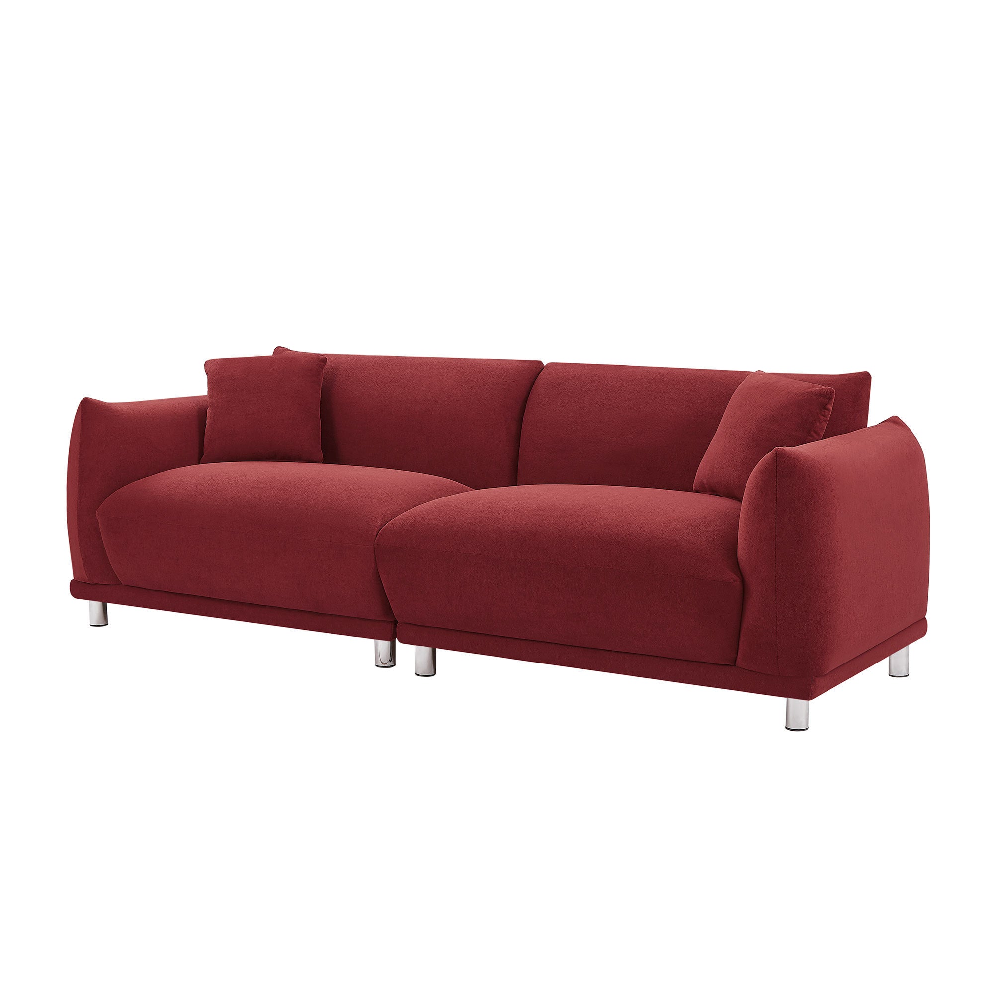 🆓🚛 Loveseat Sofa Couch for Modern Living Room, 2 Seater Sofa for Small Detachable Sofa Cover Space Spring Cushion & Solid Wood Frame, Red