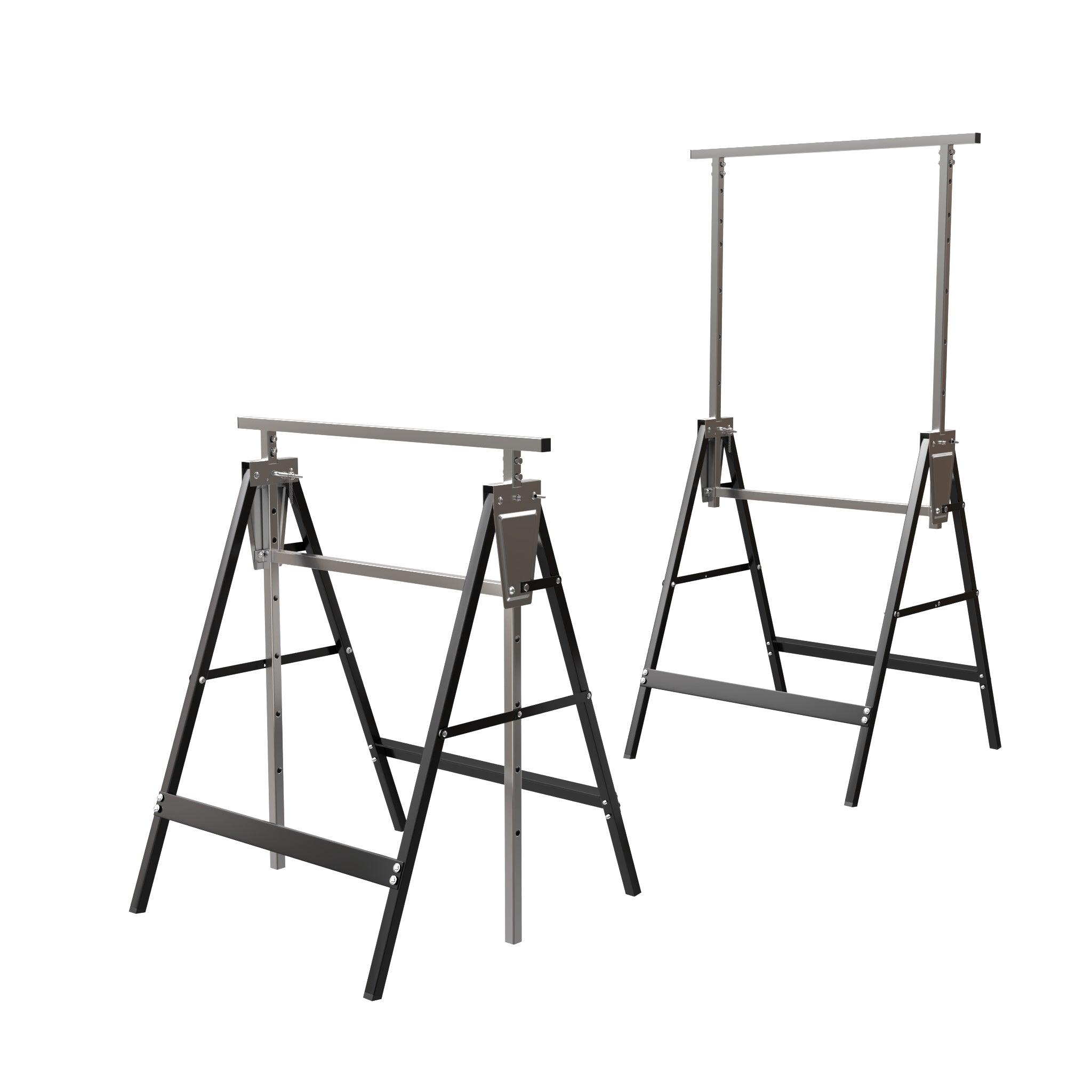 🆓🚛 Sawhorse Lifting Bracket, Sawhorse Stand 2X4 Heavy-Duty Sawhorse Adjustable Height 2 Pack