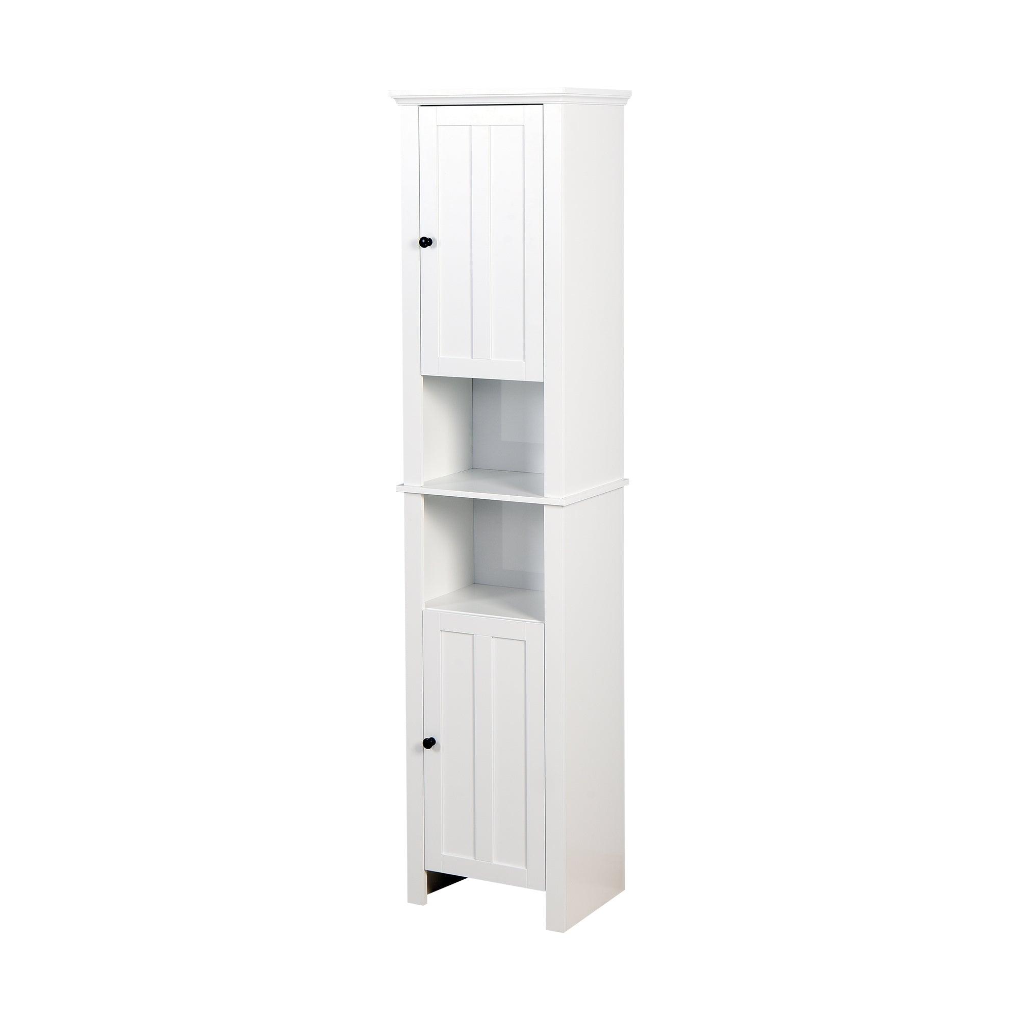 🆓🚛 Bathroom Floor Storage Cabinet With 2 Doors Living Room Wooden Cabinet With 6 Shelves 15.75 X 11.81 X 66.93 Inch