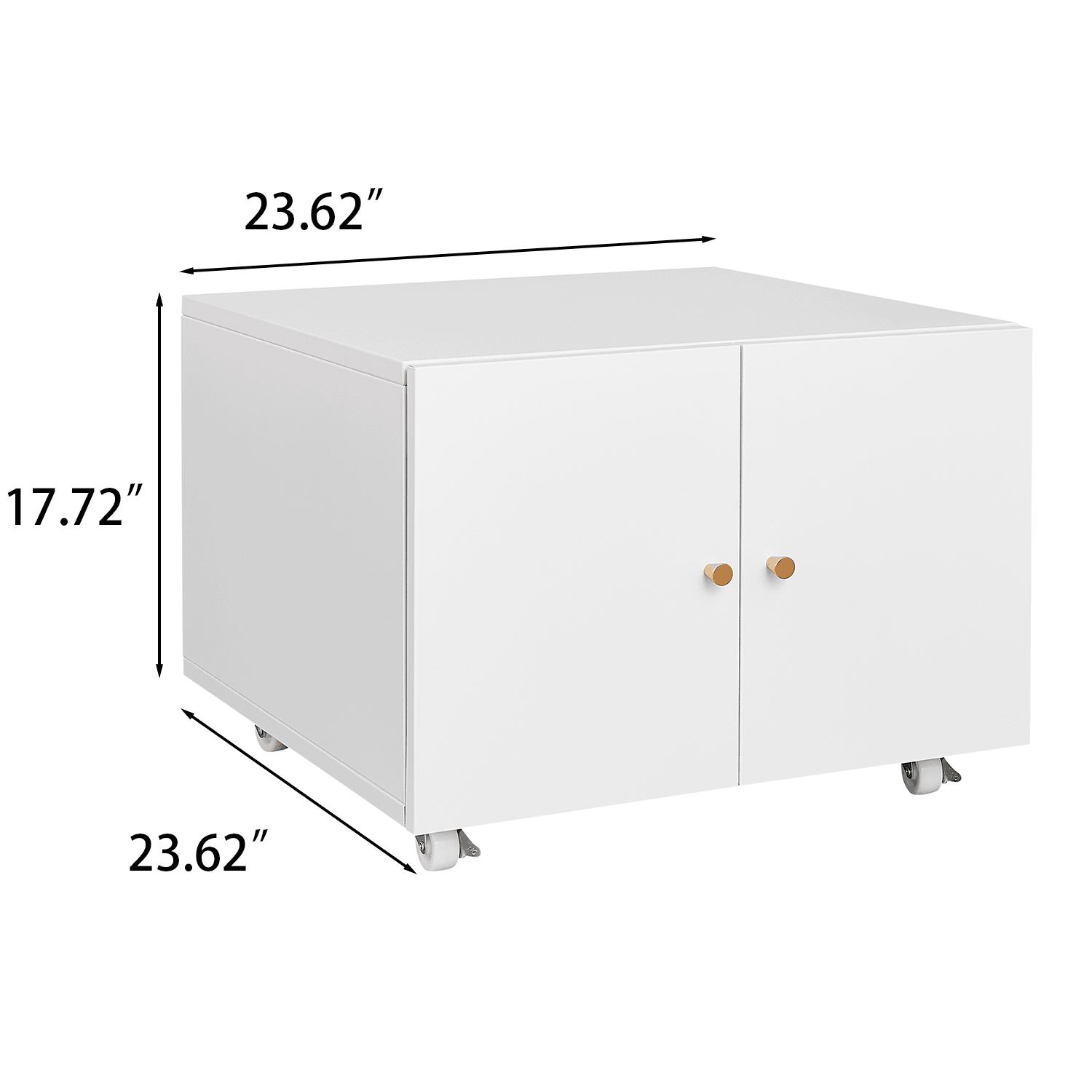 23.62" Wide Steel Office Copier Printer Stand Mobile Rolling Storage Cabinet