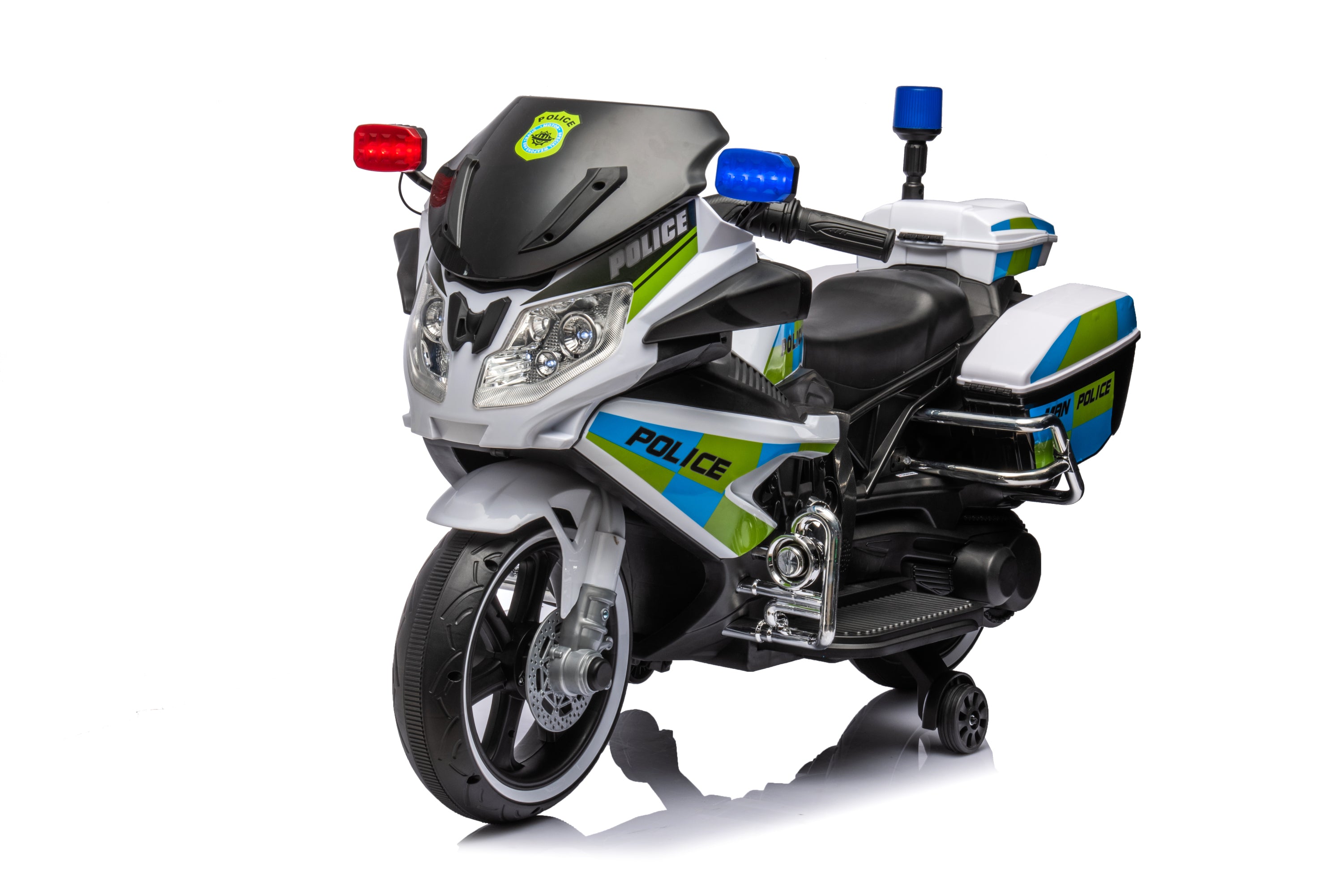 🆓🚛 Kids Ride On Police Motorcycle, 12V Electric Motorcycle for Toddler, Forward/Reverse, Music, Gift for Boys Girls