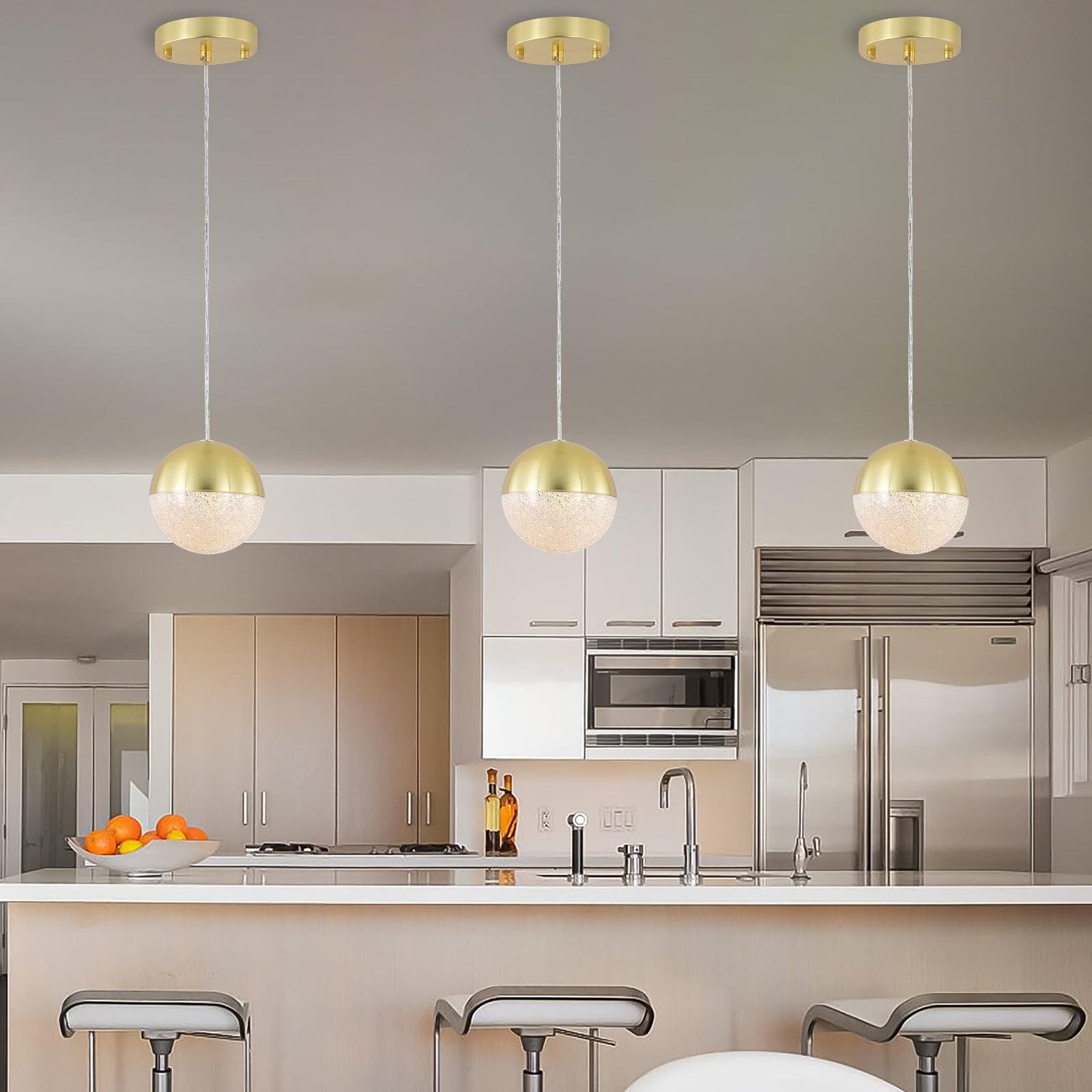 🆓🚛 Pendant Light With Dimmable Led(Set Of 3), Gold