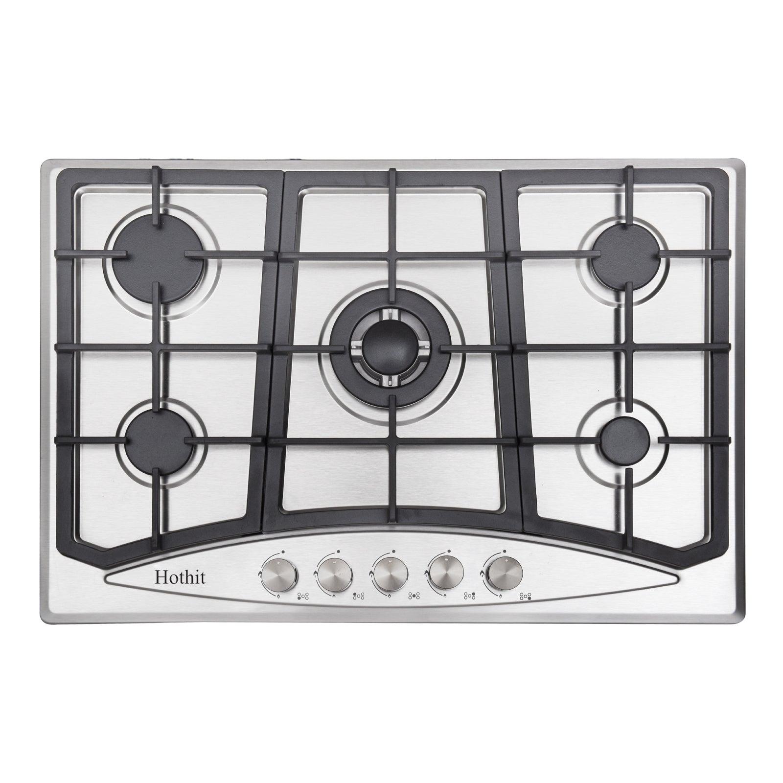 🆓🚛 Propane Gas Cooktop 30" Inch, 5 Burner Built-in Stainless Steel Gas Stove Top, Lpg/Ng Dual Fuel, Include Gas Pressure Regulator Gas Range